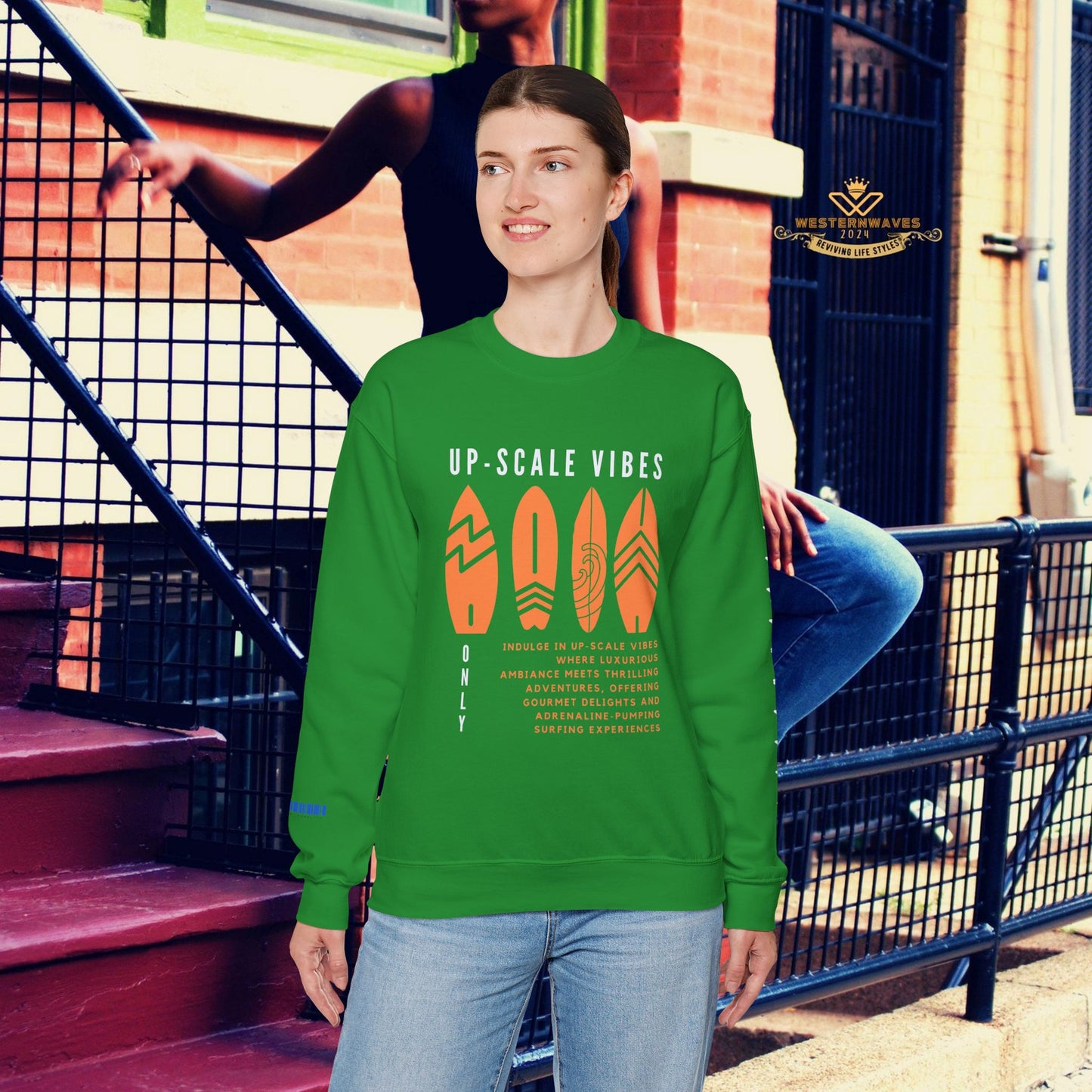 Unisex Heavy Blend™ Crewneck Sweatshirt_ N3+ Series UHBCSS PT2WW009_ Limited Edition Pure Luxury by WesternWaves: