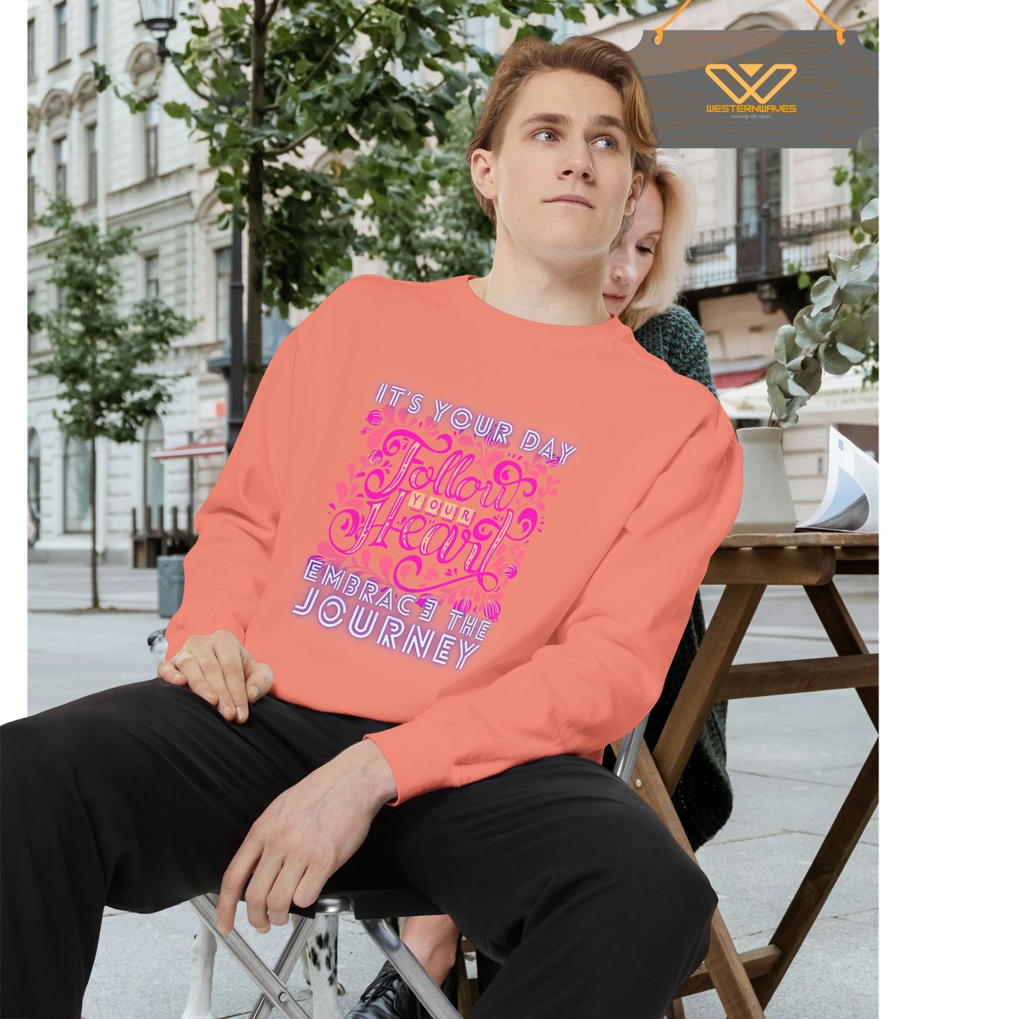 Unisex Garment-Dyed Sweatshirt_ N3+ Series UGDSS PT2WW001_ WesternWaves Limited Edition: