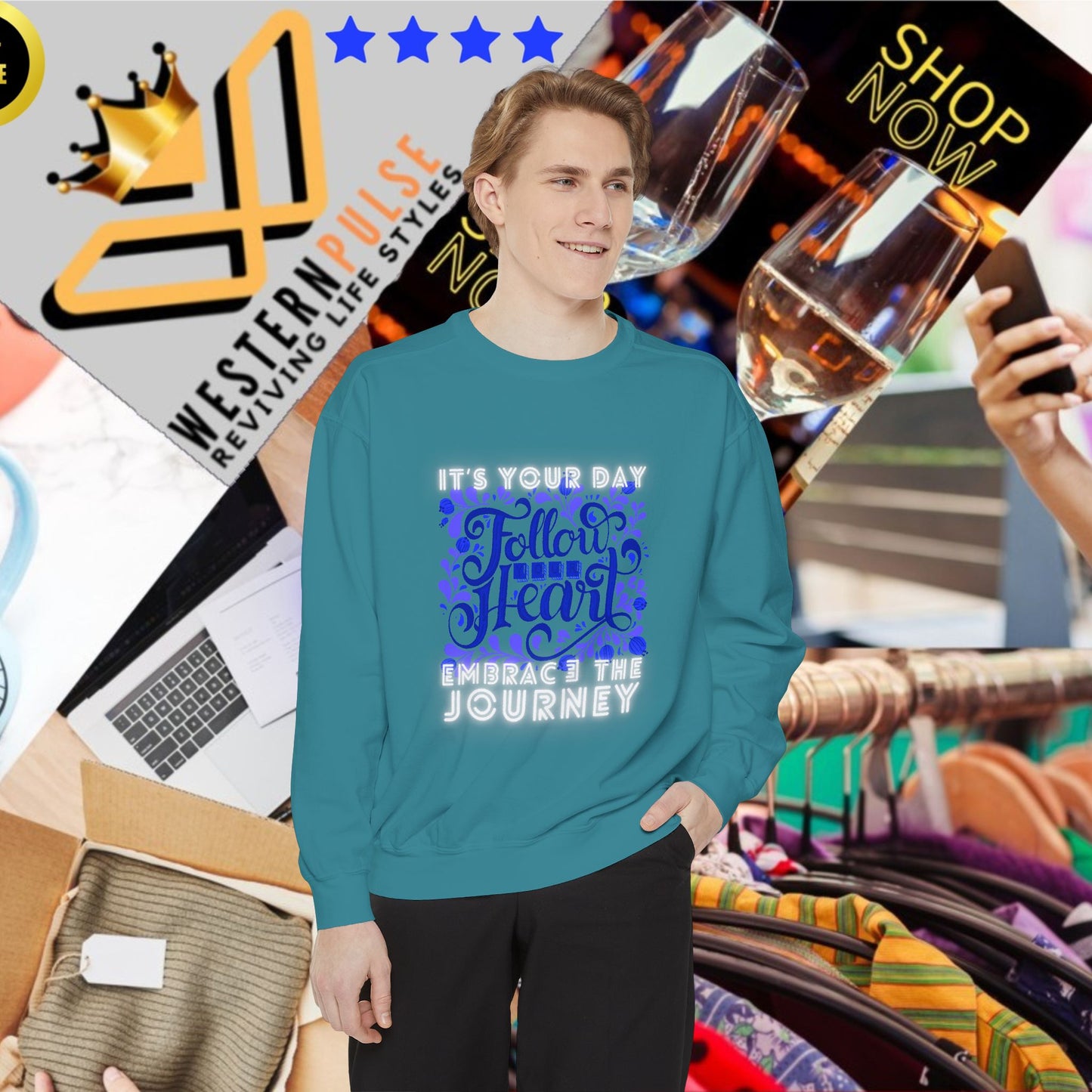 Unisex Garment-Dyed Sweatshirt_ N3+ Series UGDSS PT2WW002_ Limited Edition by WesternWaves_