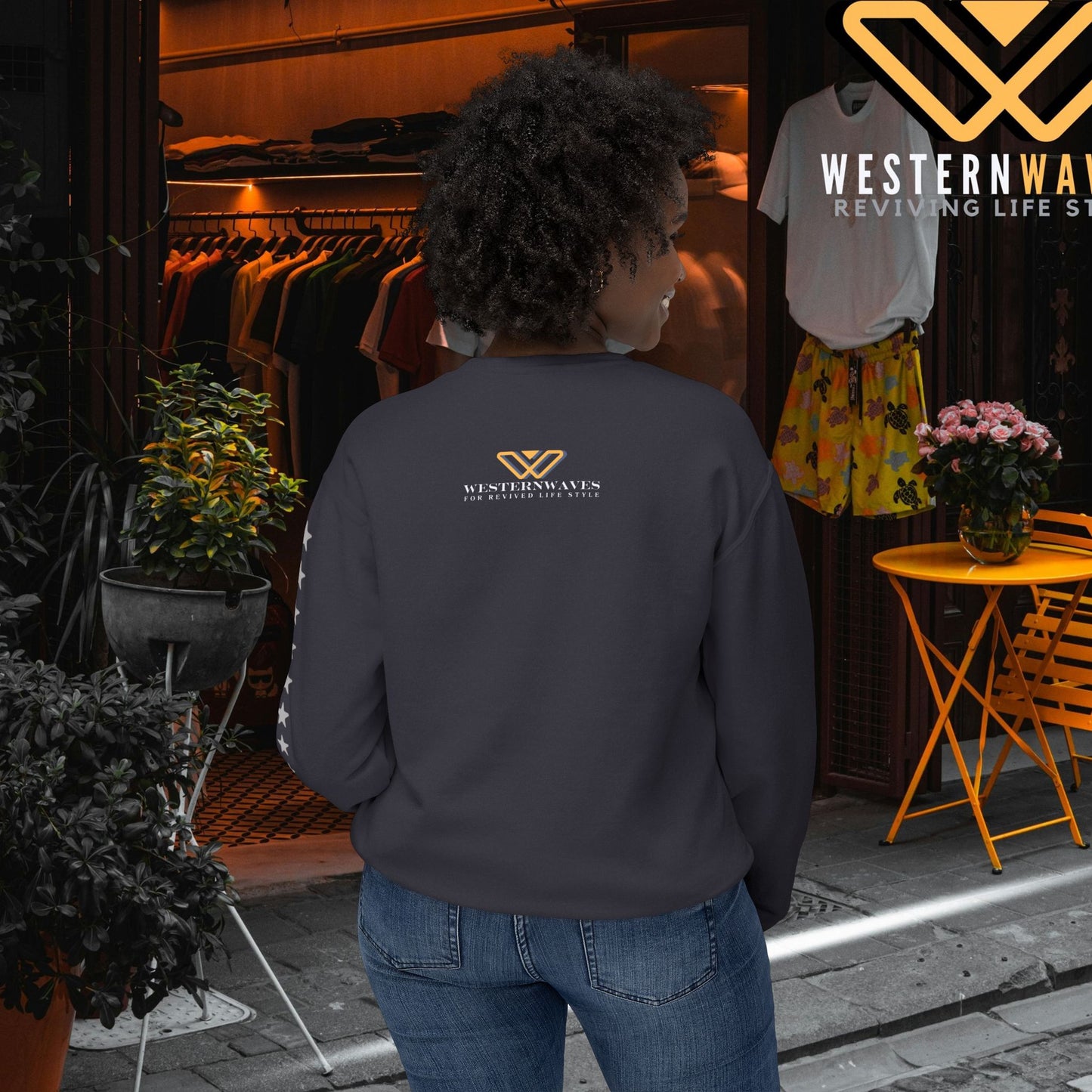 Unisex Lightweight Crewneck Sweatshirt_ N2 Series ULWCSS PT2WW006_ Limited Edition Unparalleled Quality by WesternWaves: