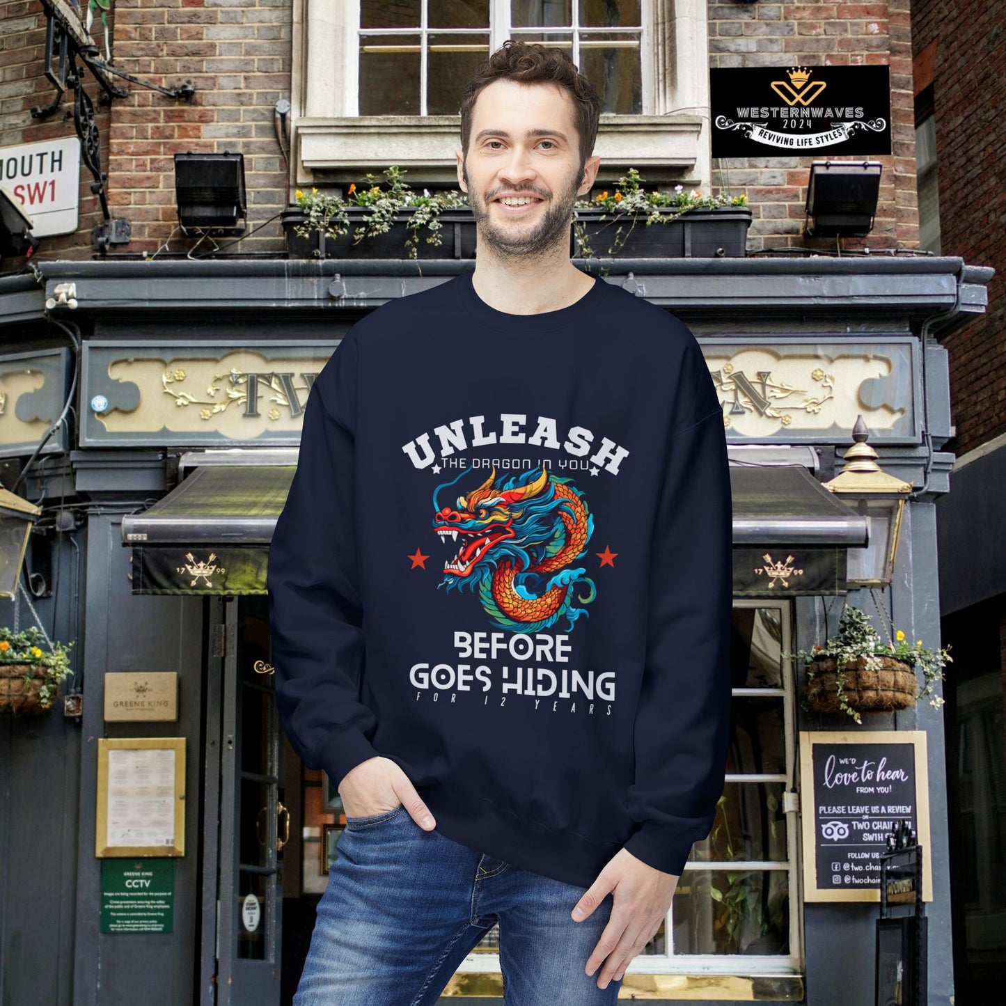 Softstyle Fleece Crewneck Sweatshirt_ N3+ Series SSFCNSS PT2WW001_ Limited Edition Comfort, Durabile & Sustainable Fashion Raw Classic by WesternWaves: