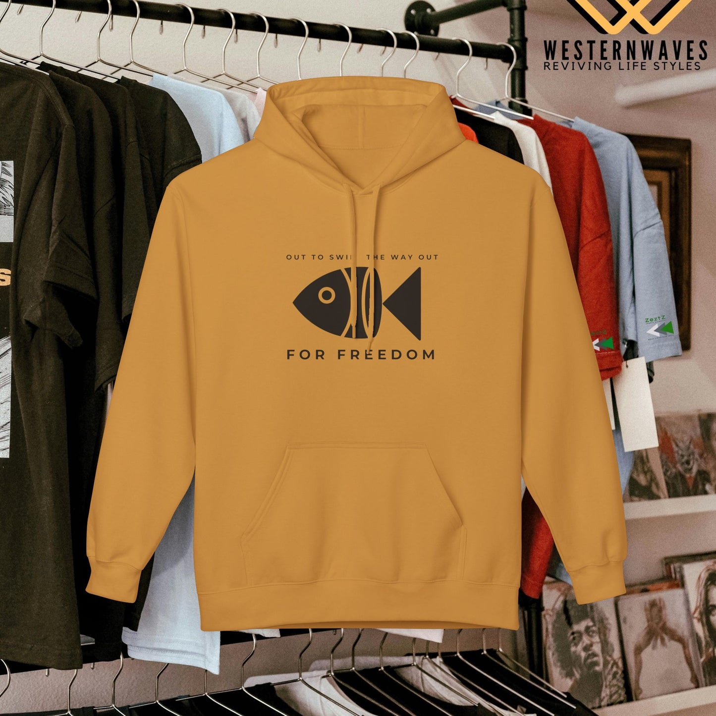 Unisex Midweight Softstyle Fleece Hoodie_ N3+ Series USMWXXFH PI2WW001_ Limited Edition by WesternWaves: