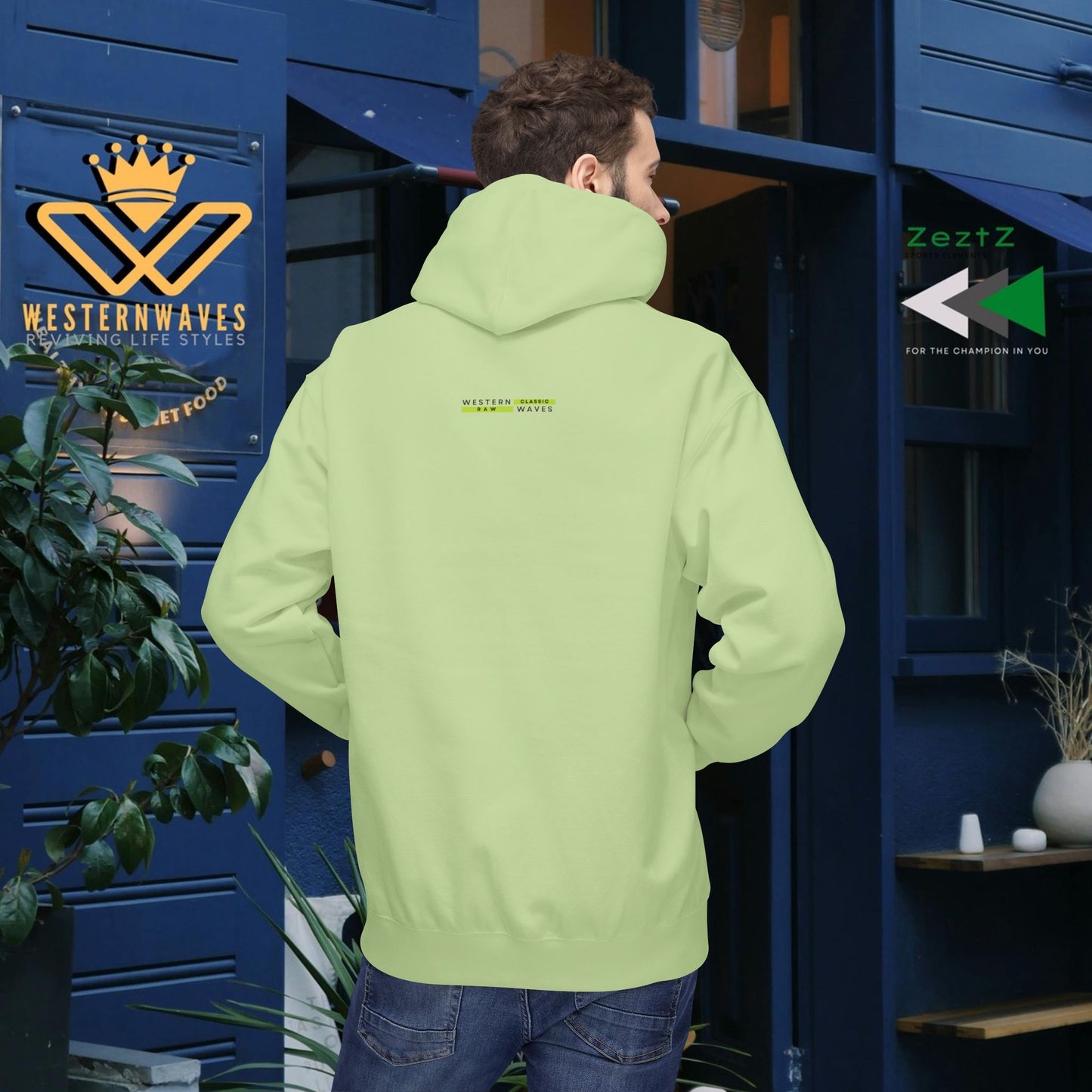 Unisex Midweight Softstyle Fleece Hoodie_ N3+ Series USMWSSFH PT2WW001_ Limited Edition Luxuriously Soft 100% Cotton Face by WesternWaves:
