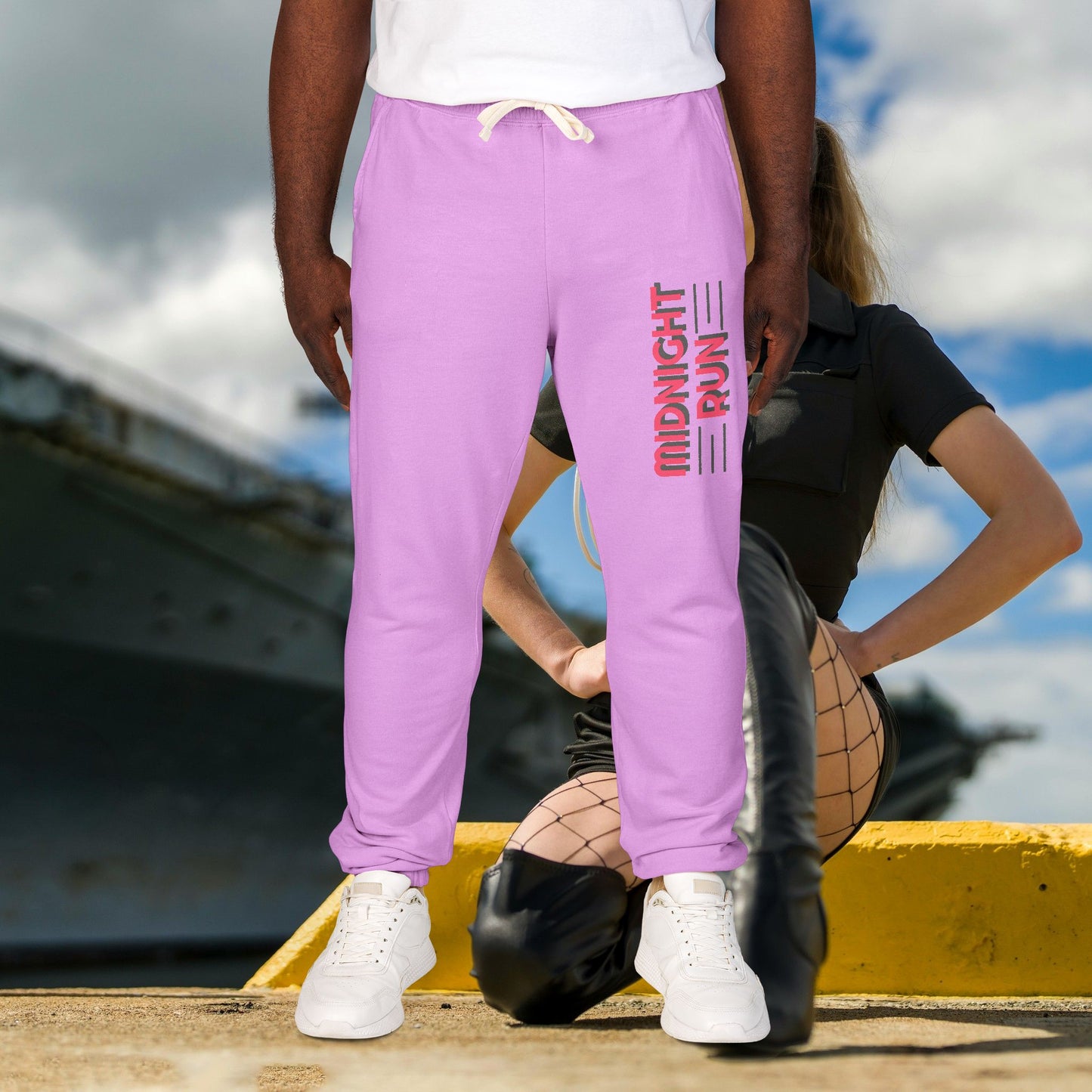 Unisex Fleece Sweatpants with Playful Design_ Series UWD 080_ Limited Edition Cozy Lounge Pants by WesternWaves:
