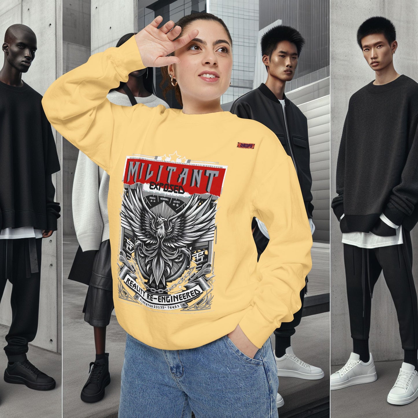 Unisex Garment-Dyed Sweatshirt_ N8+ Series SPW USMWSSFCNSS PT2WW001_ Limited Edition by WesternWaves: