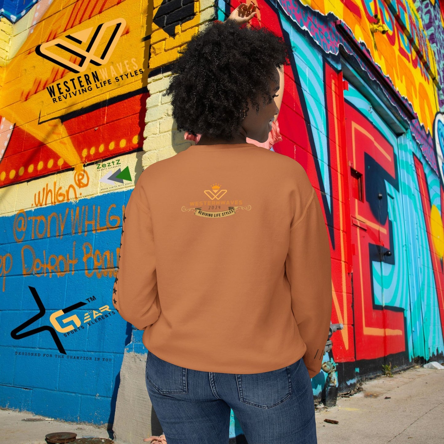 Unisex Lightweight Crewneck Sweatshirt_ N3+ Series ULWCSS PT2WW013_ Limited Edition Conscious Fashion Collaboration by WesternWaves: