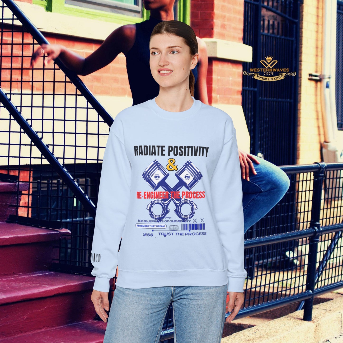 Unisex Heavy Blend™ Crewneck Sweatshirt_ N2+ Series UHBCSS PT2WW003_ Limited Edition Pure Luxury by WesternWaves: