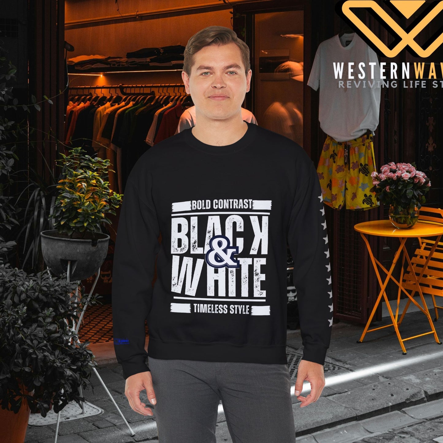 Unisex Heavy Blend™ Crewneck Sweatshirt_ N+ Series UHBCSS PT2WW028_ Limited Edition by WesternWaves: