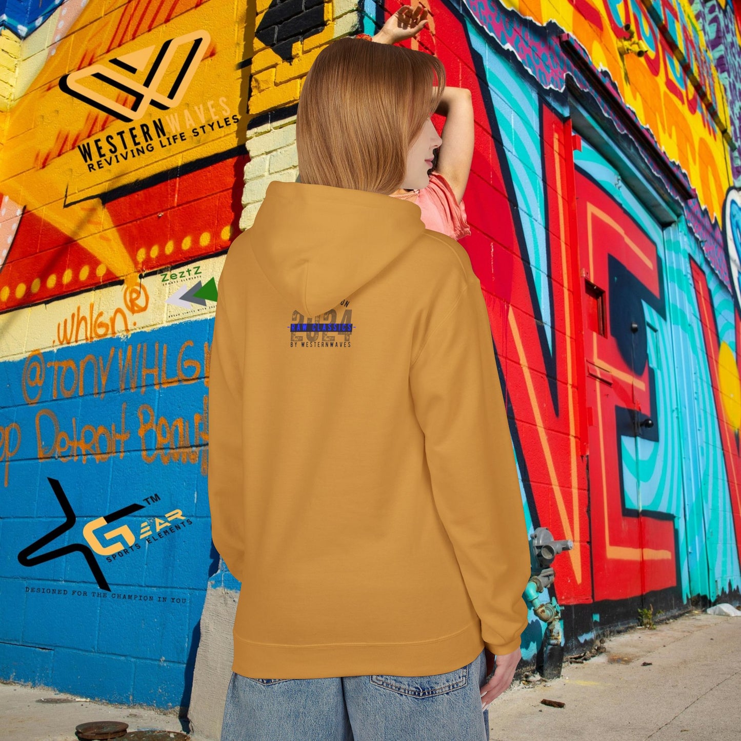 Unisex Midweight Softstyle Fleece Hoodie_ N2+ Series SMWSSFH PT2WW005_Limited Edition Luxuriously Soft 100% Cotton Face by WesternWaves: