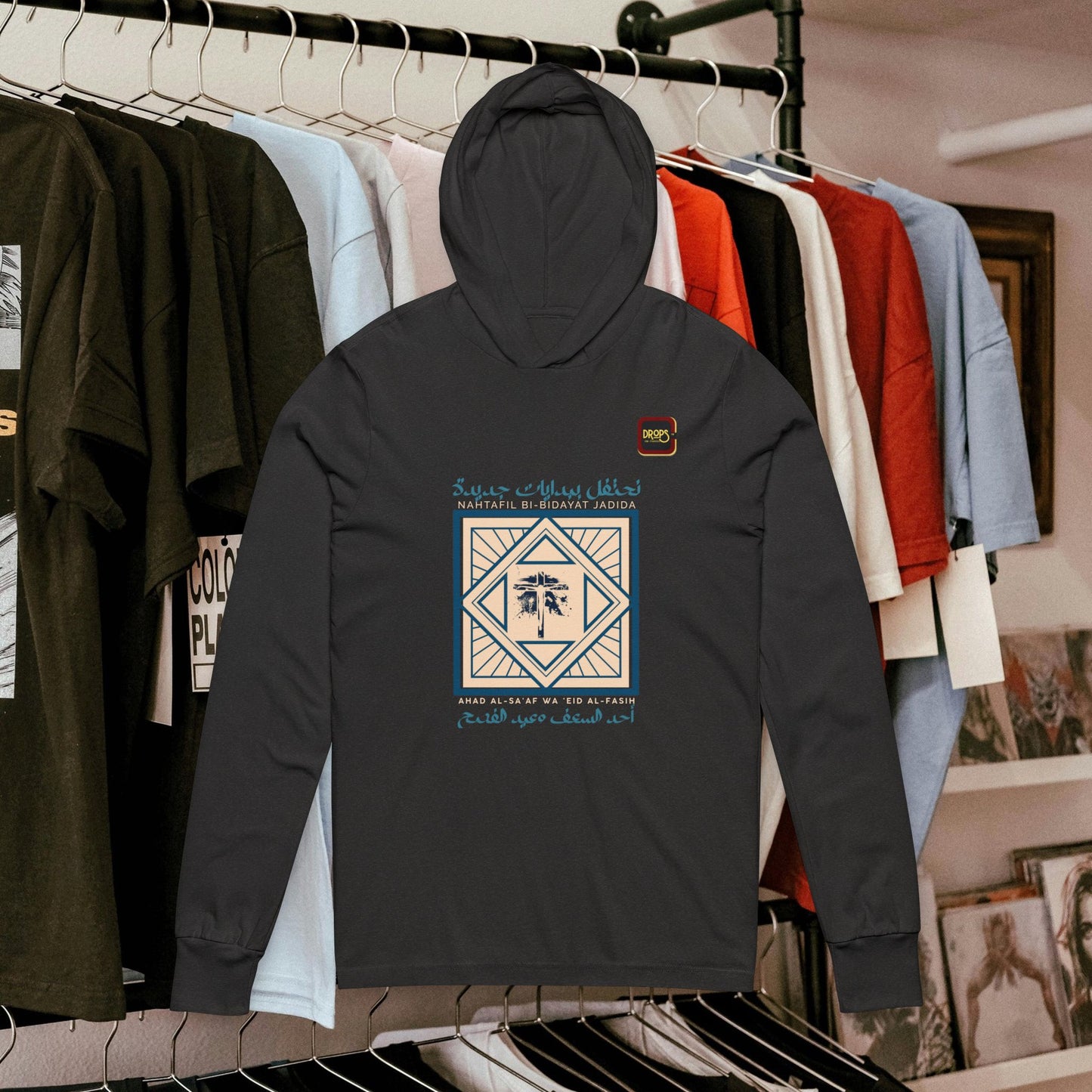 Unisex Hooded Long Sleeve Tee_ N7+ Series USHLSTEE PT2WW_001_ Limited Edition Inspirational Design by WesternWaves: