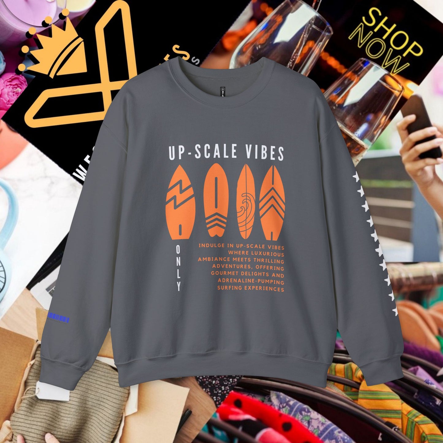 Unisex Heavy Blend™ Crewneck Sweatshirt_ N3+ Series UHBCSS PT2WW009_ Limited Edition Pure Luxury by WesternWaves: