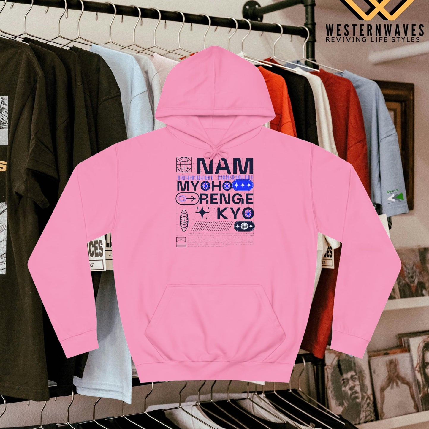 Unisex College Hoodie_ N2+ Series USCH PT2WW005_ Limited Edition Timeless Unisex Design by WesternWaves: