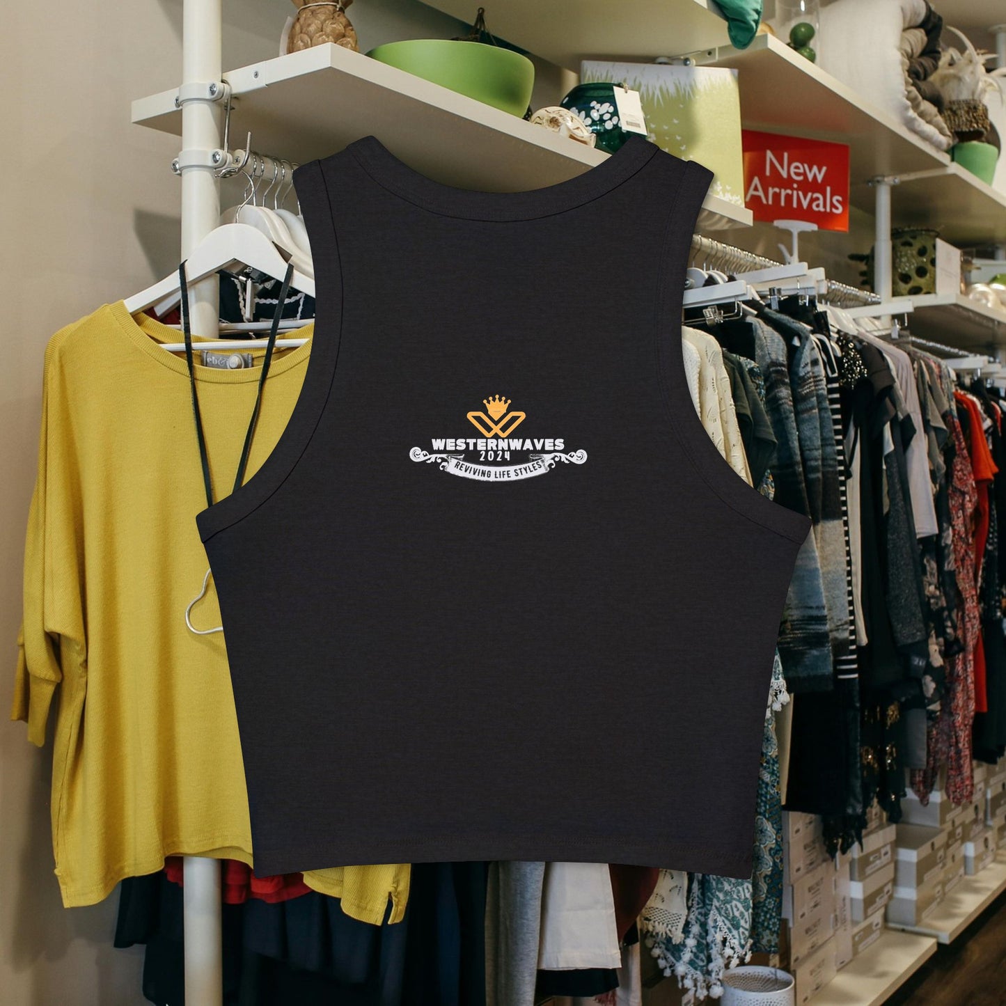 Women's Micro Rib Racer Tank Top_ N2+ Series WMRRT PT2WW007_ Limited Edition Style & Comfort by WesternWaves: