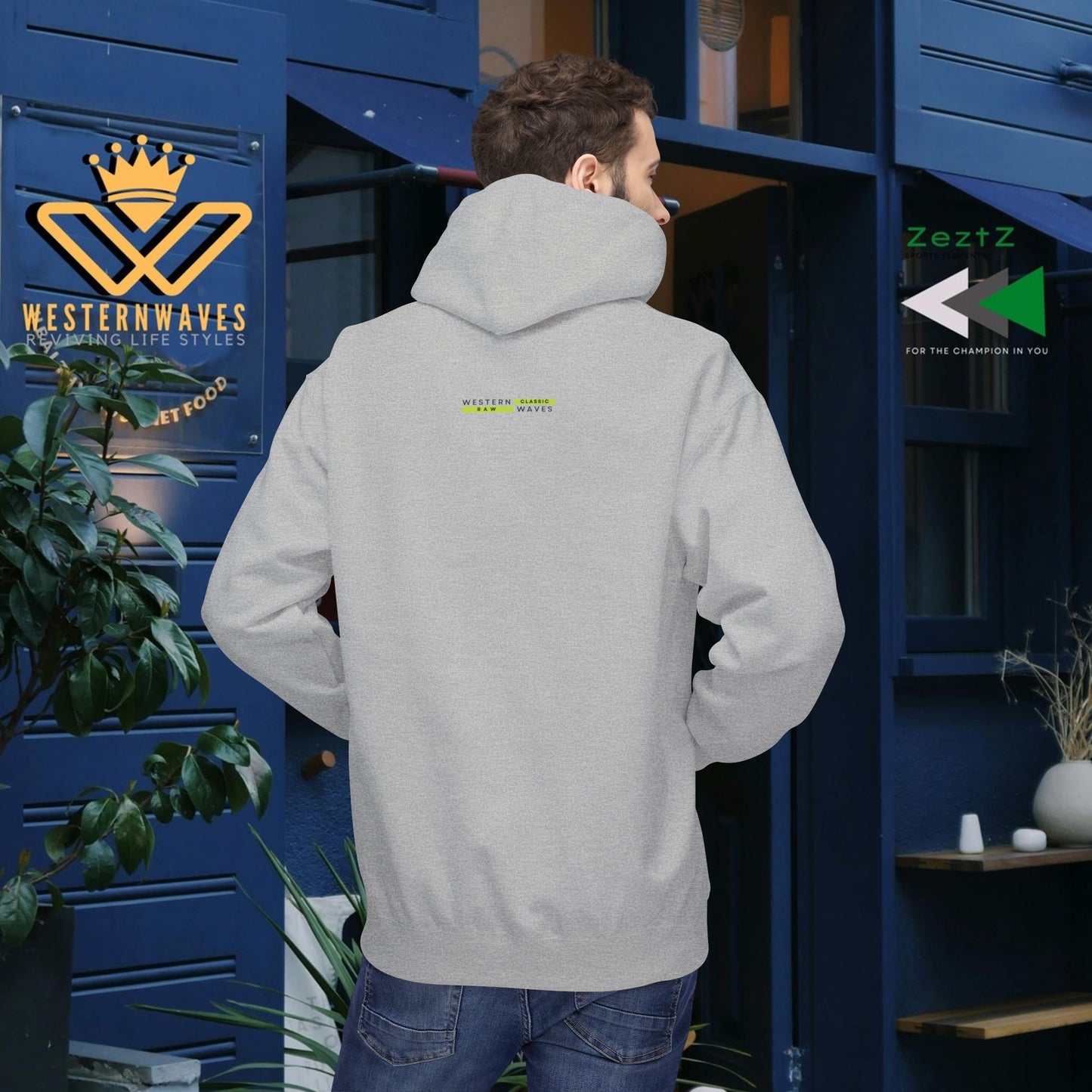 Unisex Midweight Softstyle Fleece Hoodie_ N3+ Series USMWSSFH PT2WW001_ Limited Edition Luxuriously Soft 100% Cotton Face by WesternWaves: