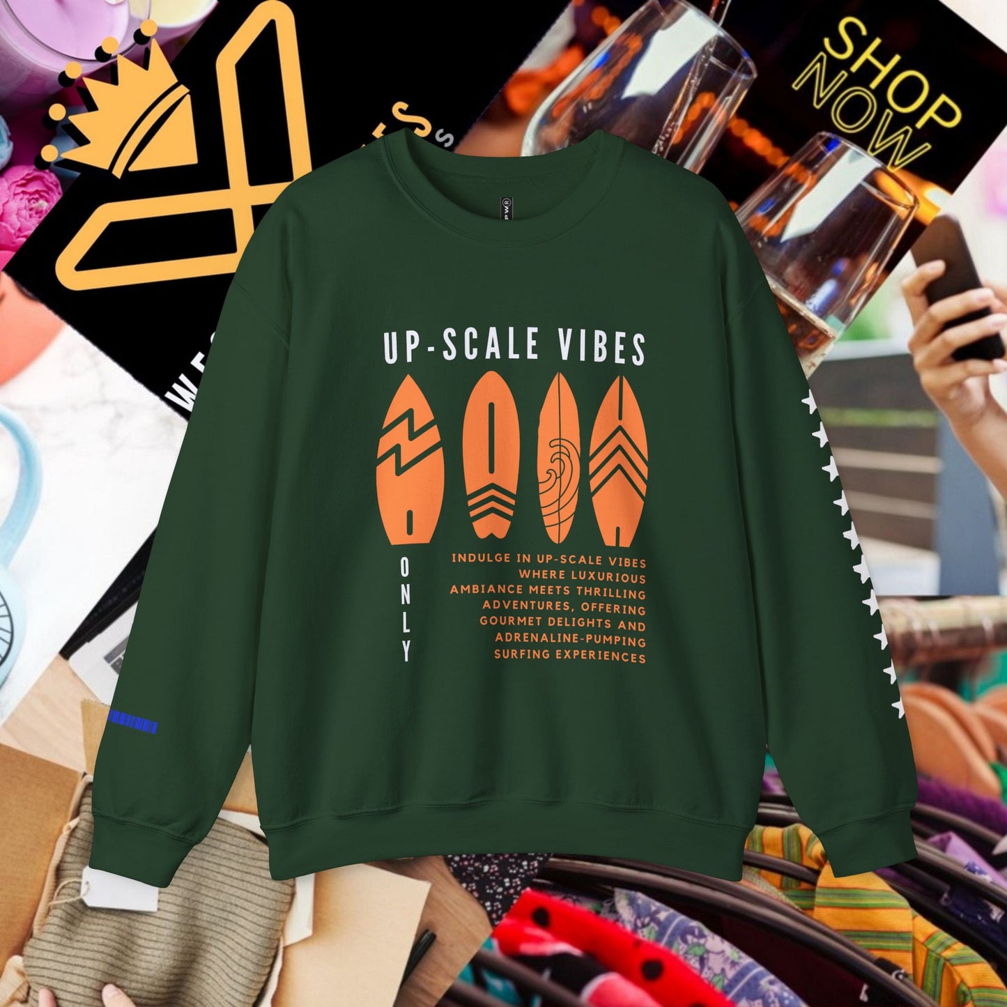 Unisex Heavy Blend™ Crewneck Sweatshirt_ N3+ Series UHBCSS PT2WW009_ Limited Edition Pure Luxury by WesternWaves: