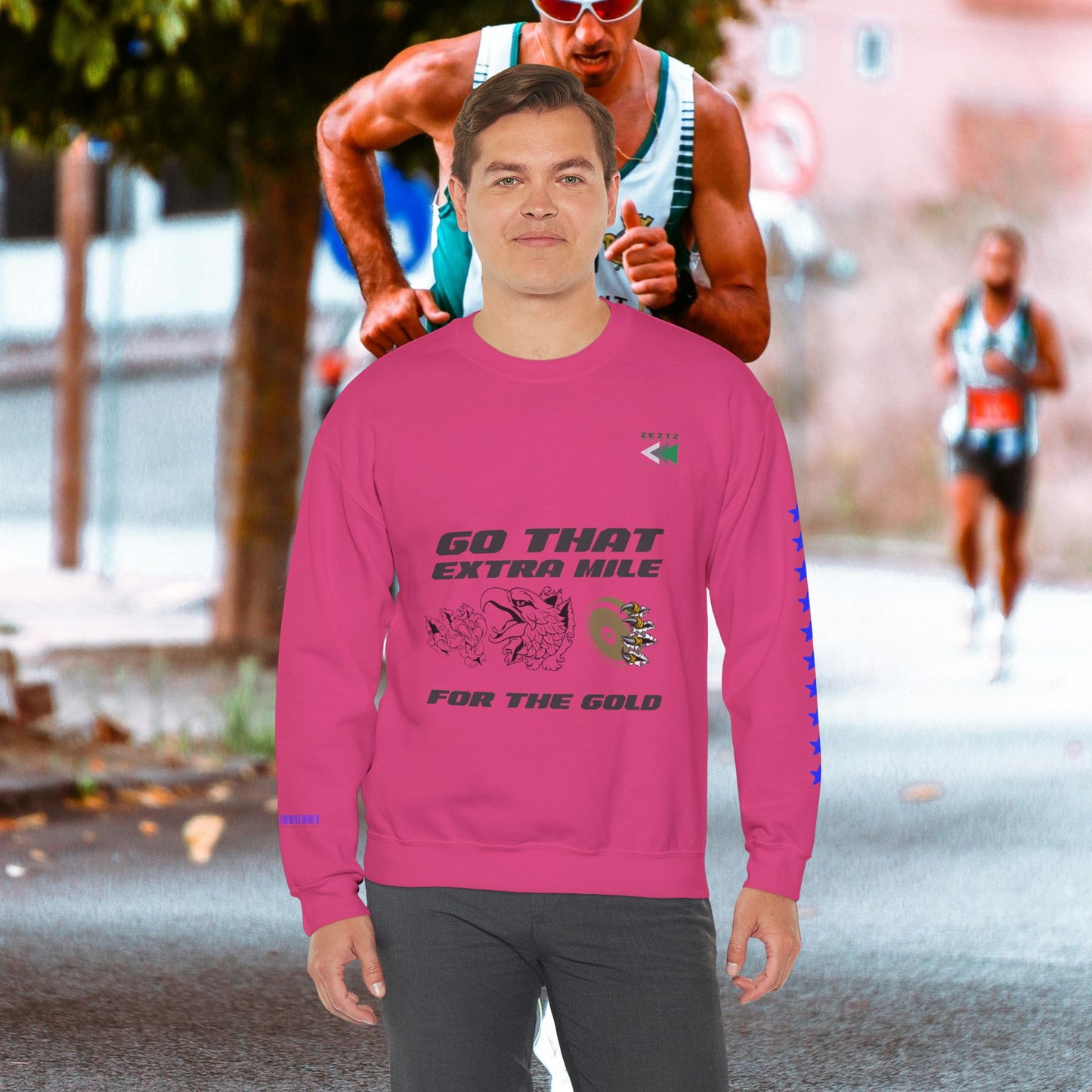 Unisex Heavy Blend™ Crewneck Sweatshirt_ N2 Sports Series UHBCSS PT2WW005_ Limited Edition ‘Zeztz’ Brand Sports Elements by WesternWaves: