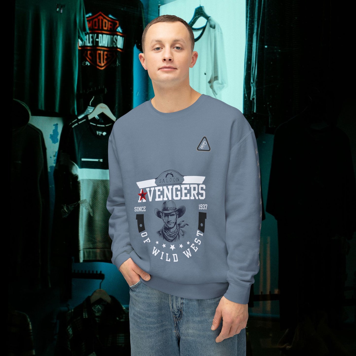 Unisex Lightweight Sweatshirt_ N7* Series USLWSS PT2WW002_ Limited Edition by WesternWaves: