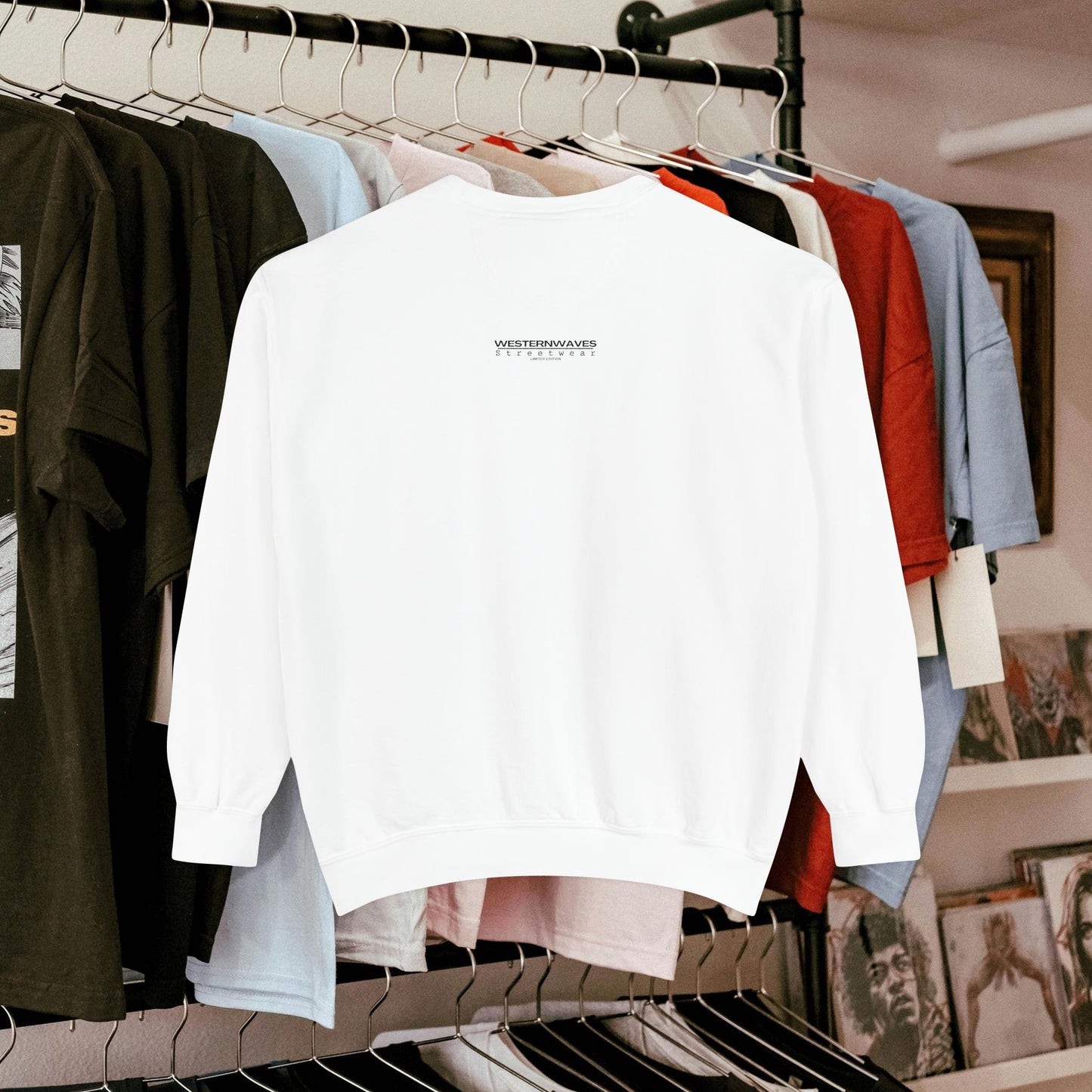 Unisex Garment-Dyed Sweatshirt_ N8+ Series SPW USMWSSFCNSS PT2WW001_ Limited Edition by WesternWaves:
