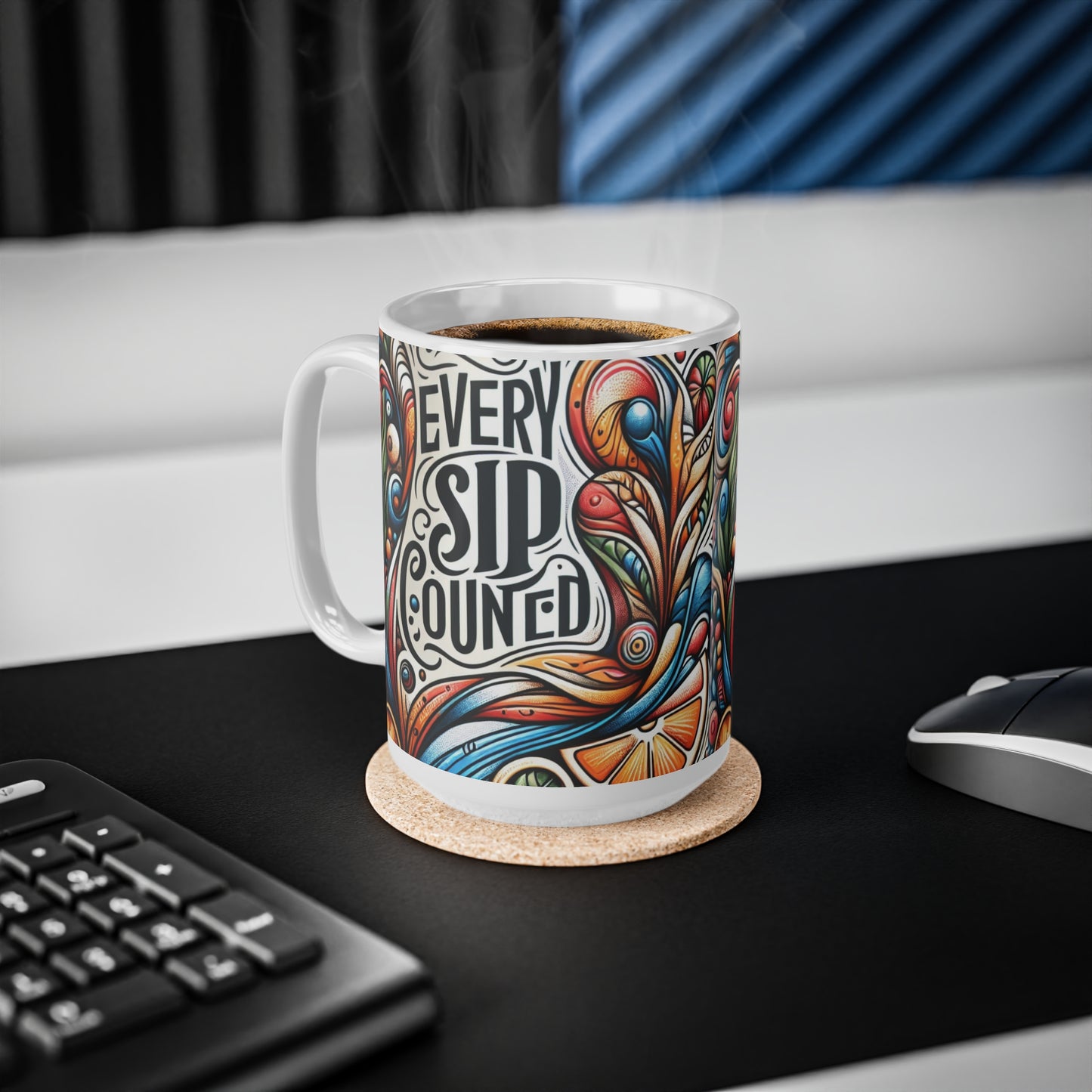 Ceramic Coffee Mug 11oz & 15oz_ N8* Series CCMUGS PT2WW001_ Limited Edition Artistic Tea/Coffee Mug by WesternWaves: