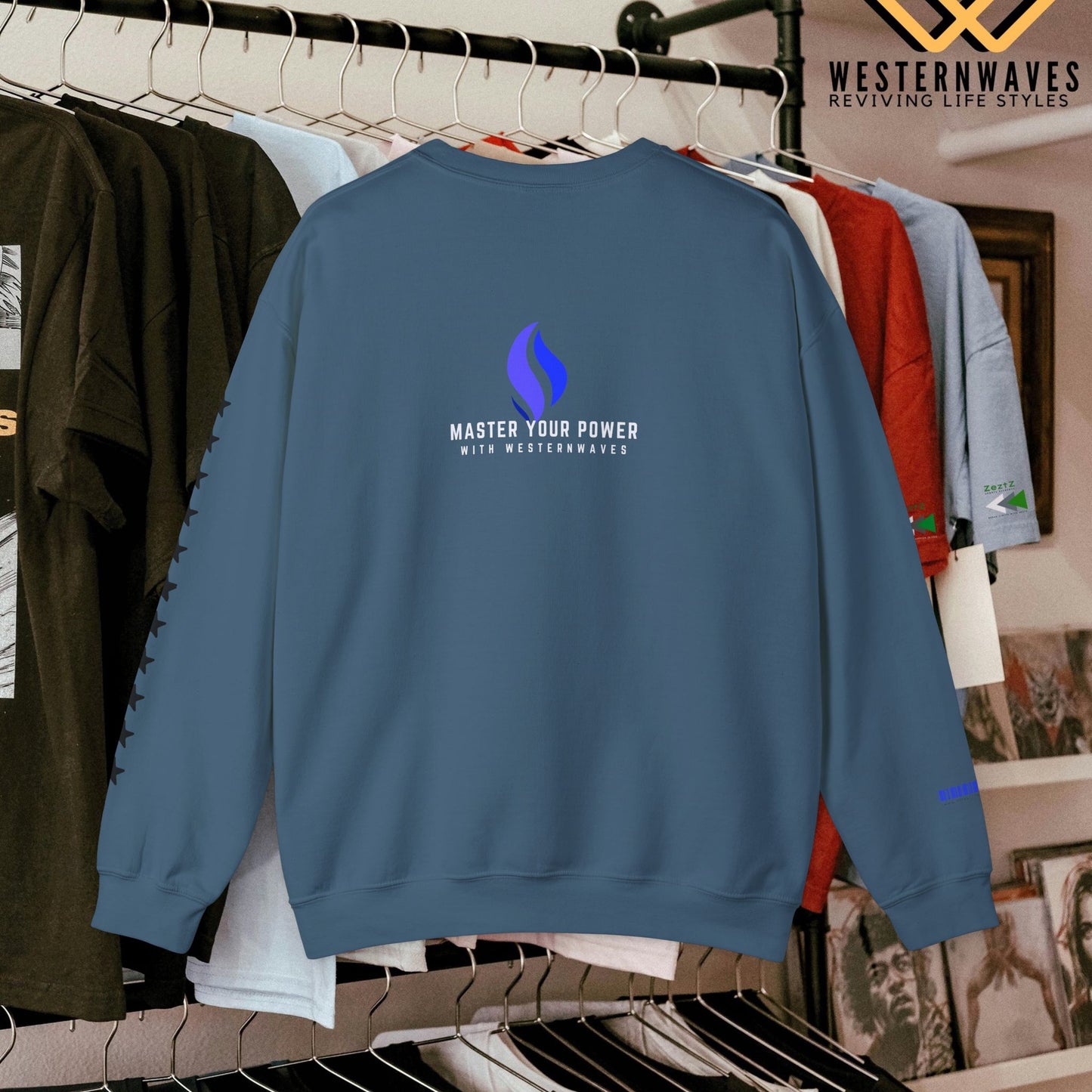 Unisex Heavy Blend™ Crewneck Sweatshirt_ N3+ Series UHBCSS PT2WW032_ Limited Edition Pure Luxury By WesternWaves:
