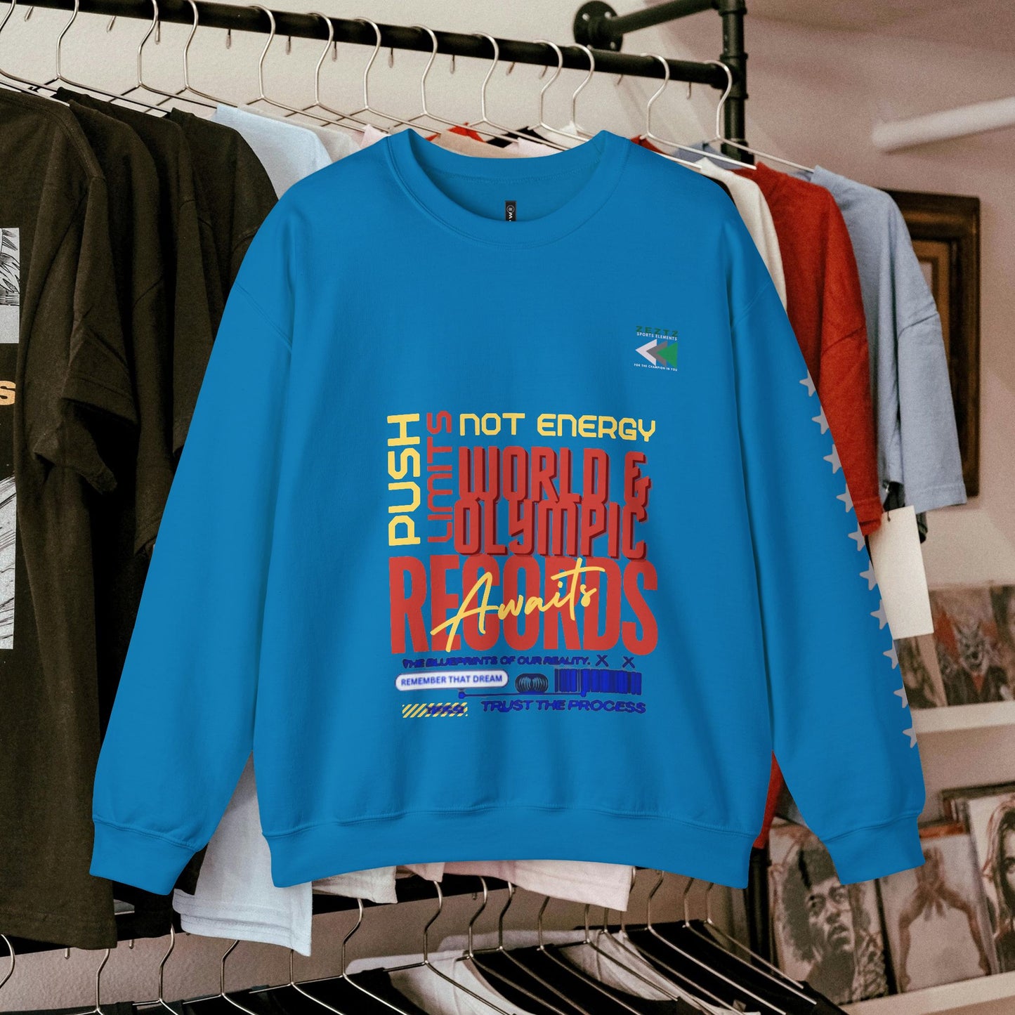 Unisex Heavy Blend™ Crewneck Sweatshirt_ N2 Sports Series UHBCSS PT2WW006_ Limited Edition ‘Zeztz’ Brand Sports Elements by WesternWaves: