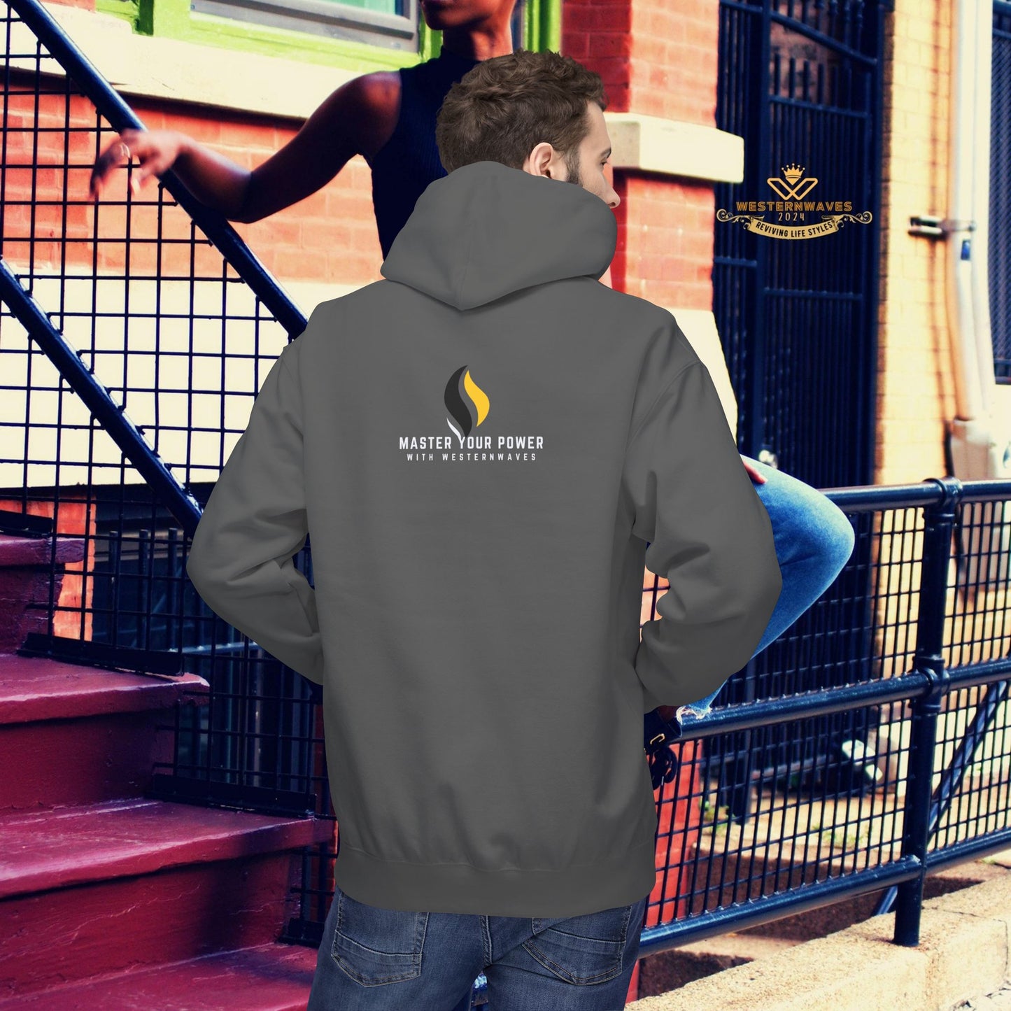 Unisex Midweight Softstyle Fleece Hoodie_ N3+ Series USMWSSFH PT2WW002_ Limited Edition Luxuriously Soft 100% Cotton Face by WesternWaves: