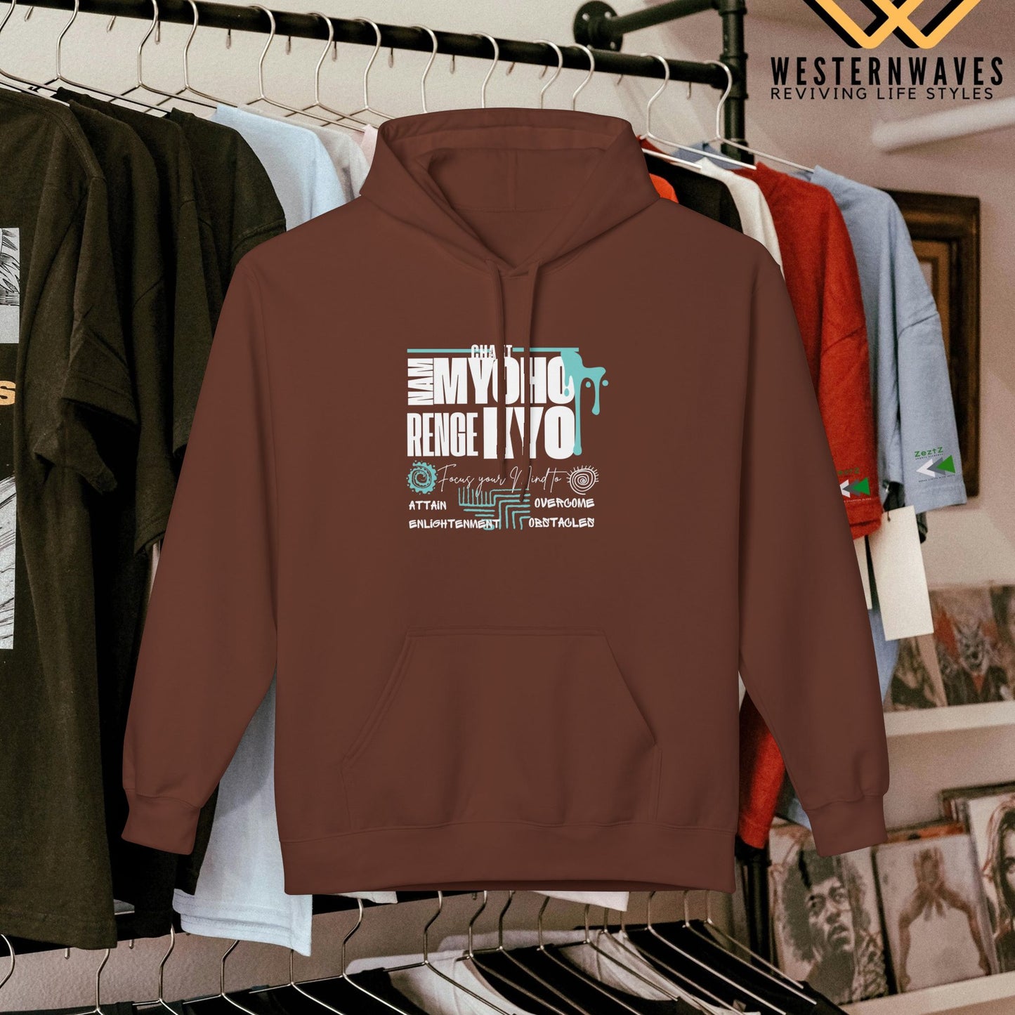 Unisex Midweight Softstyle Fleece Hoodie_ N3+ Series USMWSSFH PT2WW004_ Limited Edition Luxuriously Soft 100% Cotton Face by WesternWaves:
