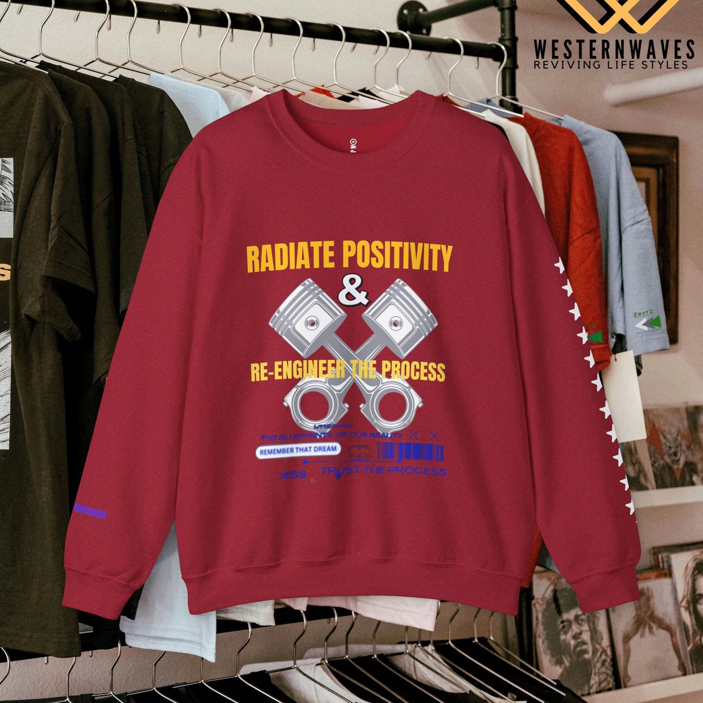 Unisex Heavy Blend™ Crewneck Sweatshirt_ N3+ Series UHBCSS PT2WW005_ Limited Edition Pure Luxury By WesternWaves: