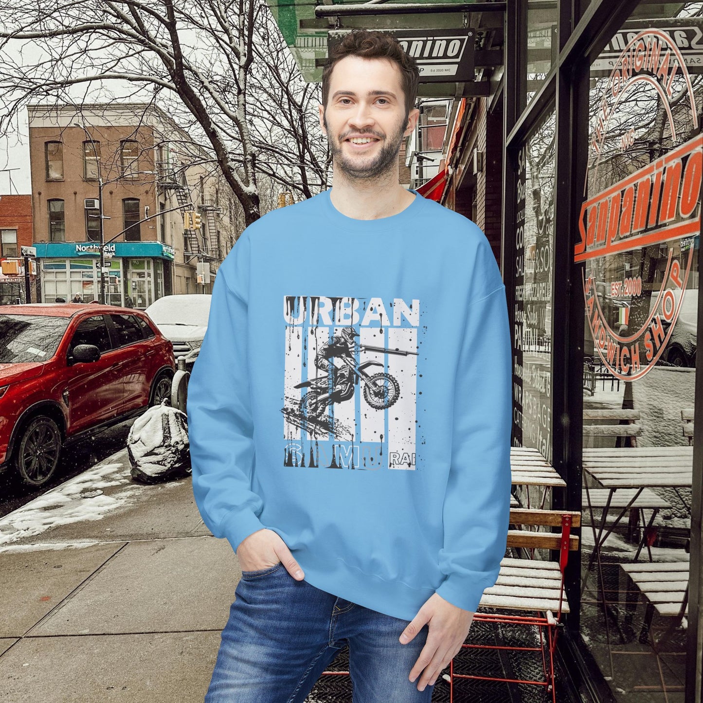 Unisex Midweight Softstyle Fleece Crewneck Sweatshirt_ N2+ Series USMWSSFCNSS PT2WW009_ Limited Edition Stylish Eco-conscious Raw Classic by WesternWaves: