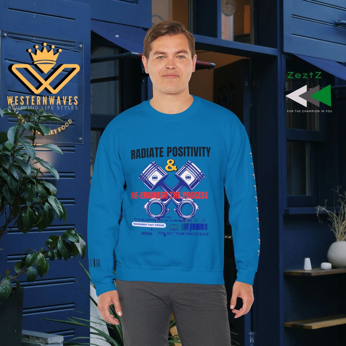 Unisex Heavy Blend™ Crewneck Sweatshirt_ N2+ Series UHBCSS PT2WW003_ Limited Edition Pure Luxury by WesternWaves: