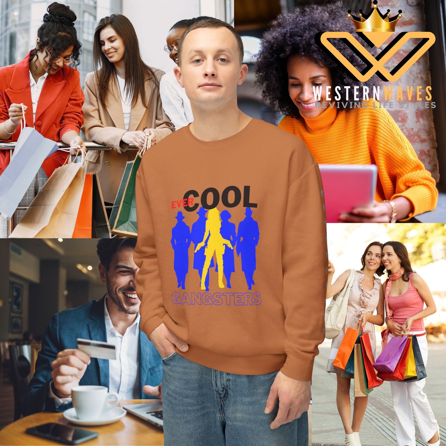 Unisex Lightweight Crewneck Sweatshirt_ N3+ Series ULWCSS PT2WW001_ Limited Edition by WesternWaves: