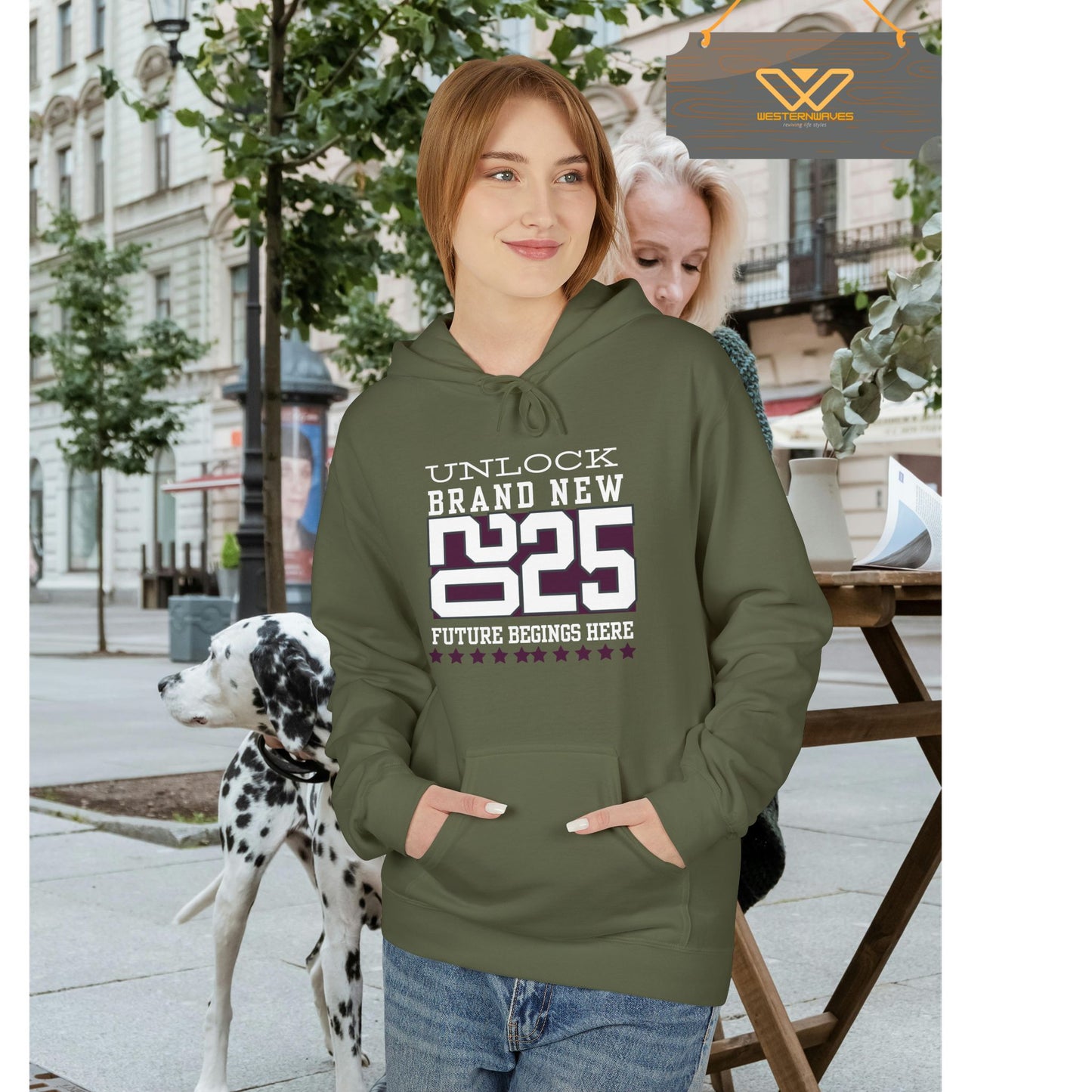 Unisex Midweight Softstyle Fleece Hoodie_ N3+ Series USMWSSFH PT2WW009_ Limited Edition Luxuriously Soft 100% Cotton Face by WesternWaves: