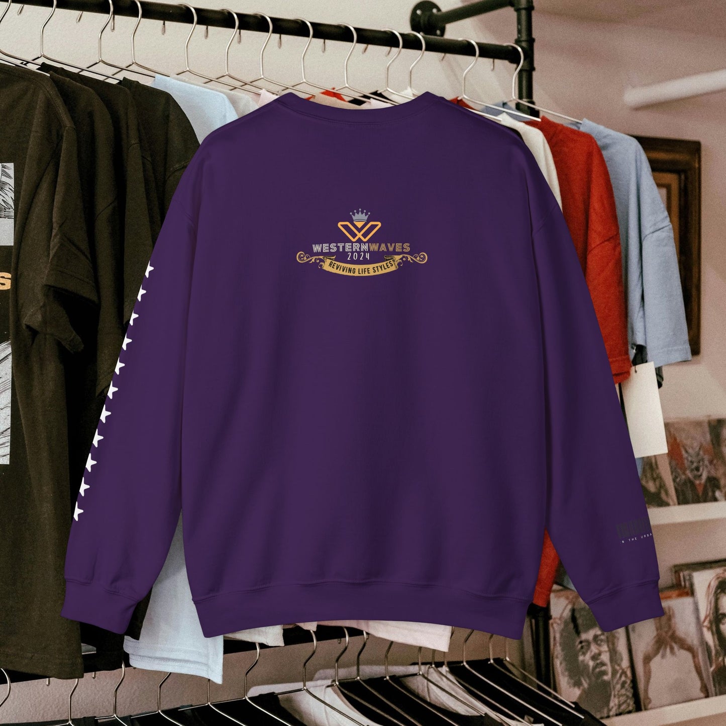 Unisex Heavy Blend™ Crewneck Sweatshirt_ N3+ Series UHBCSS PT2WW006_ Limited Edition Pure Luxury By WesternWaves: