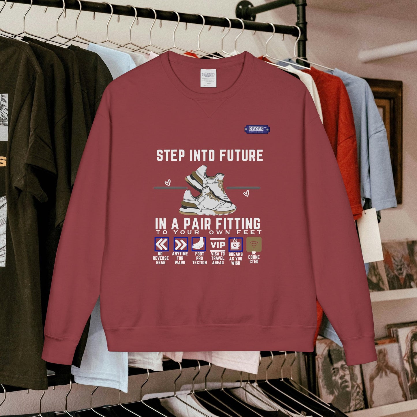 Unisex ComfortWash® Garment Dyed Crewneck Sweatshirt_ N7* Series USCGDCNSS PT2WW001_ Limited Edition Comfort & Retro Flair by WesternWaves: