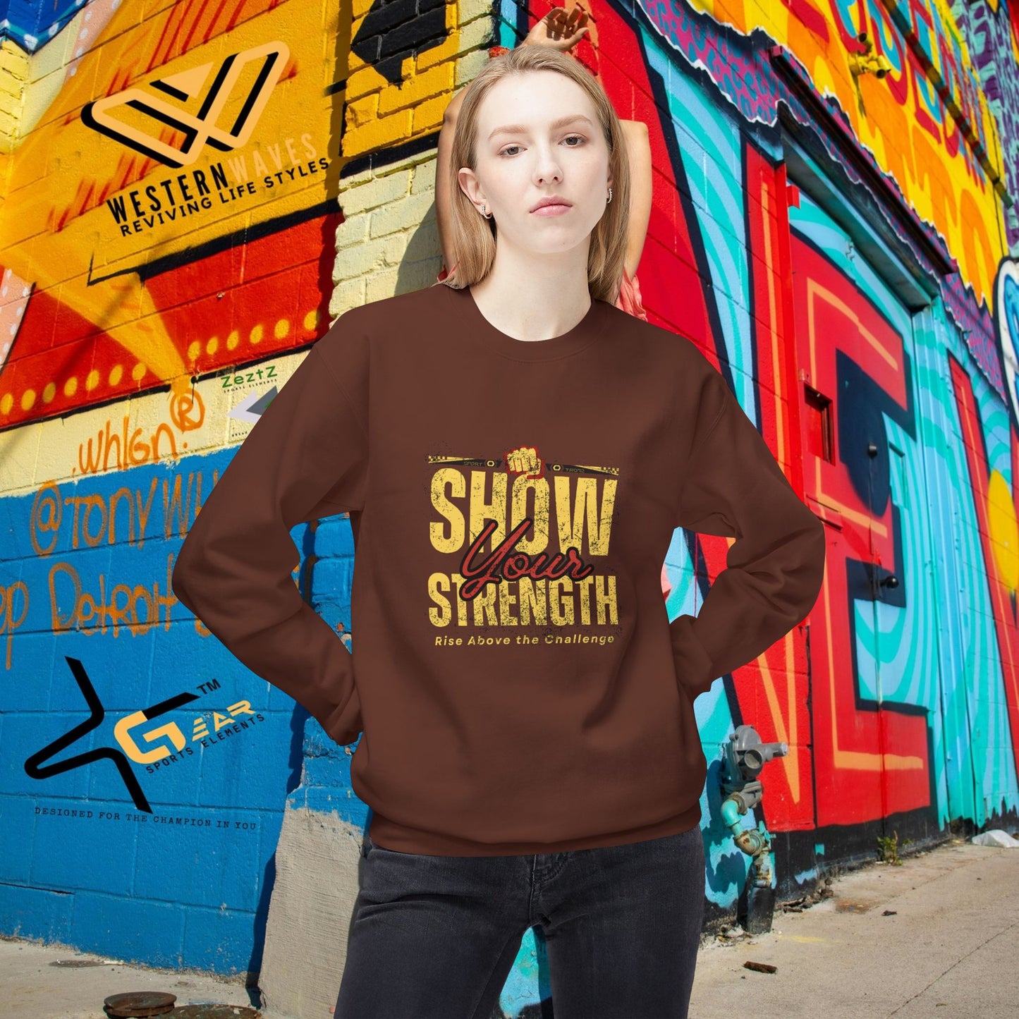 Unisex Midweight Softstyle Fleece Crewneck Sweatshirt_ N2+ Series USMWSSFCNSS PT2WW010_ Limited Edition Stylish Eco-conscious Raw Classic by WesternWaves: