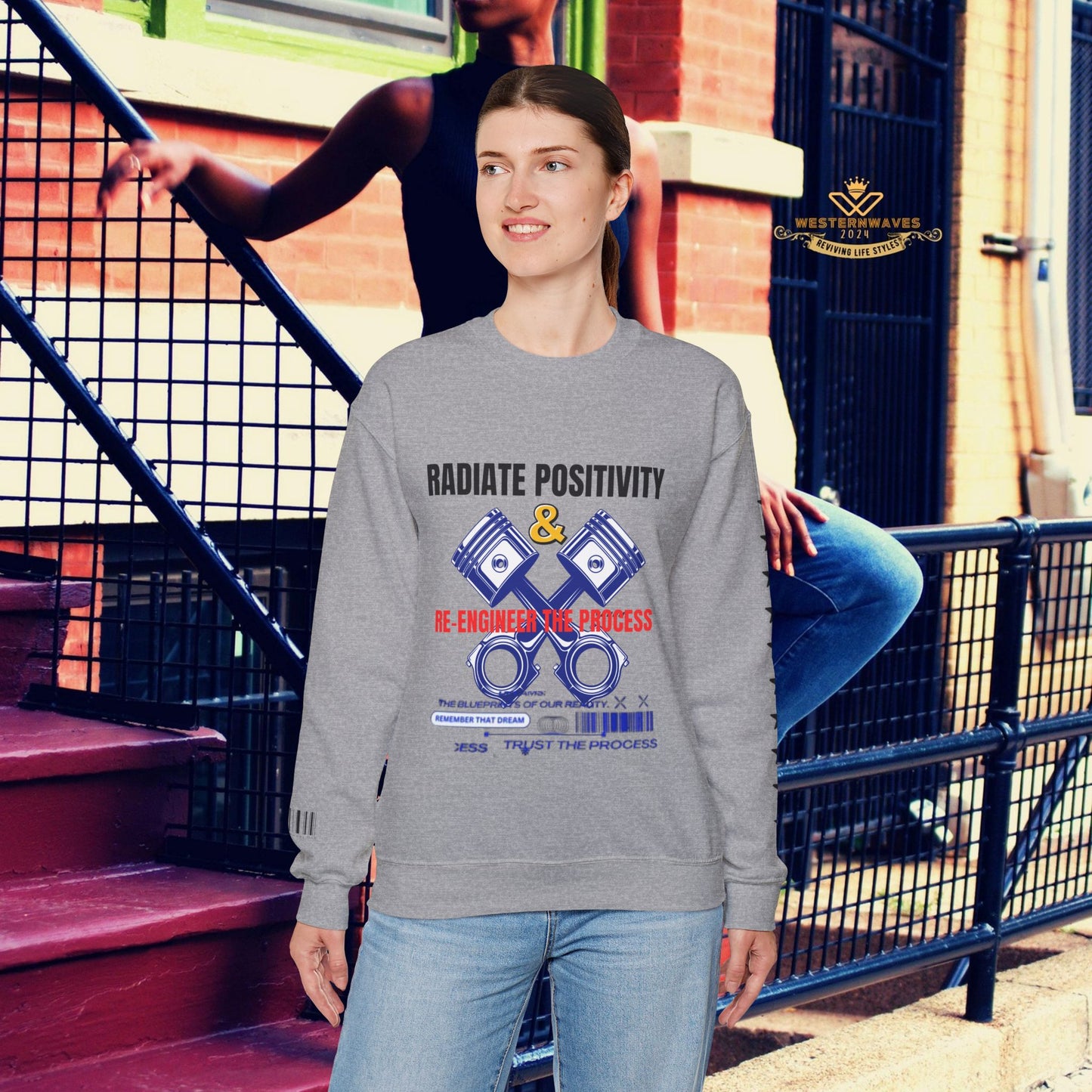 Unisex Heavy Blend™ Crewneck Sweatshirt_ N2+ Series UHBCSS PT2WW003_ Limited Edition Pure Luxury by WesternWaves: