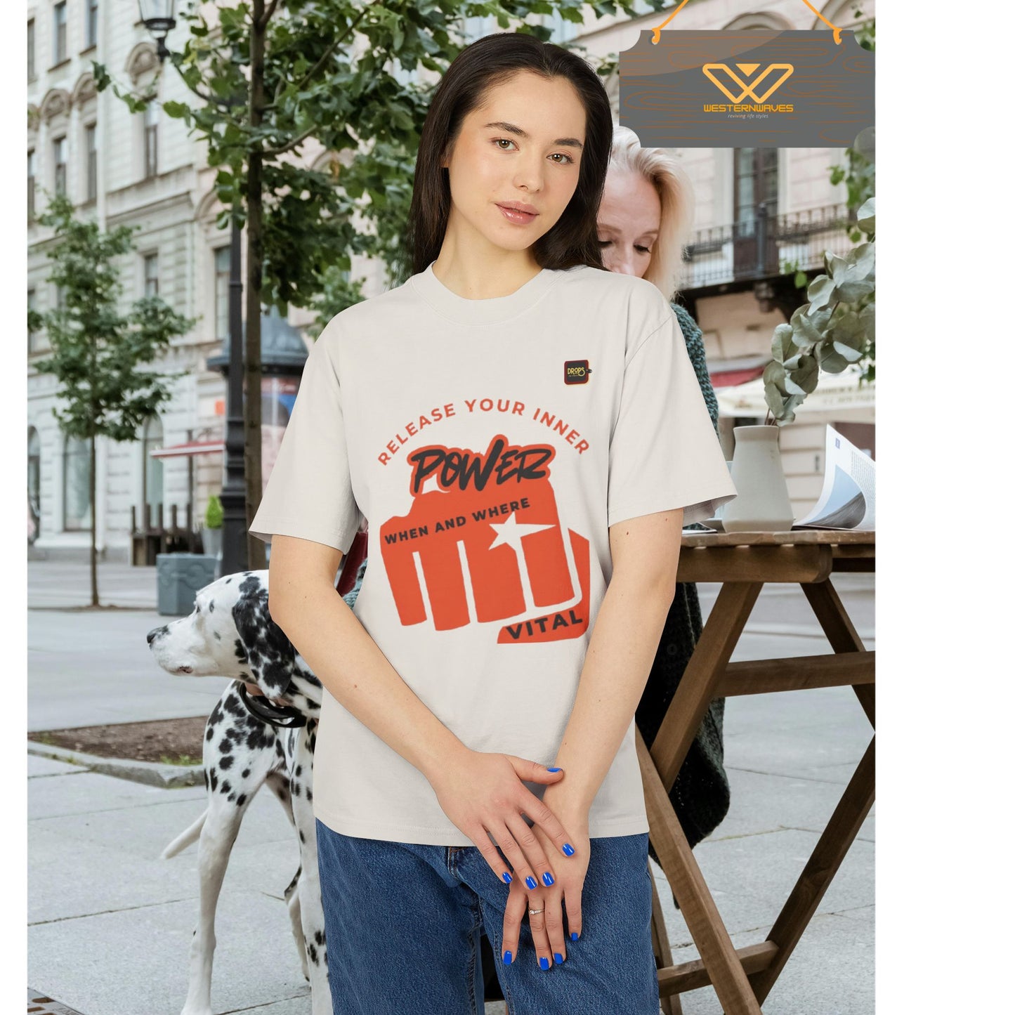 Unisex Heavy Faded Tee_ N+ Series USHFTEE PT2WW011_ Power Vibes Limited Edition Tee by WesternWaves_