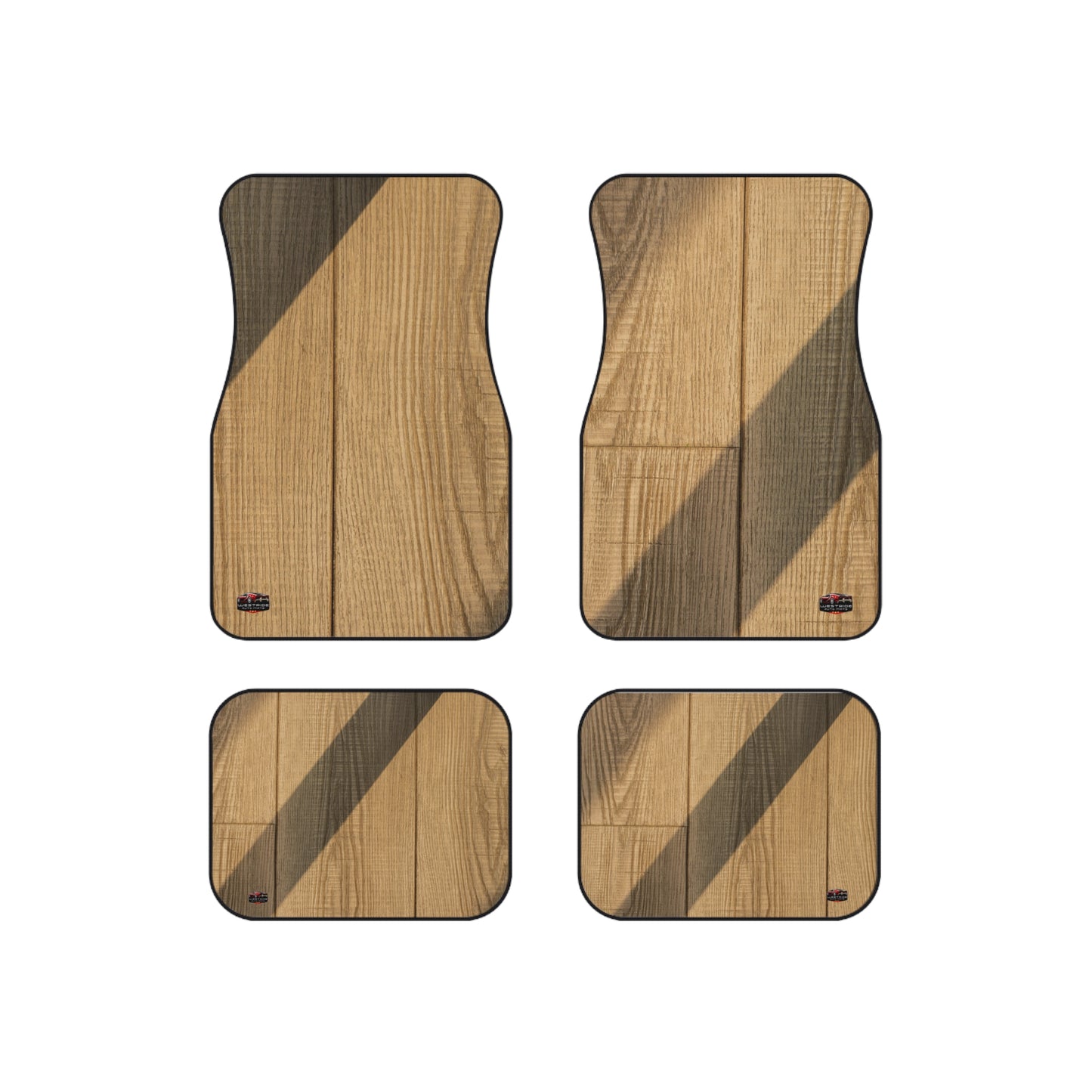 Car Floor Mats Set of 4- Natural Wood-Inspired_ Series N8+ NWICMS4 PT2WW001_ Limited Edition Stylish Auto Floor Mats by WesternWaves_