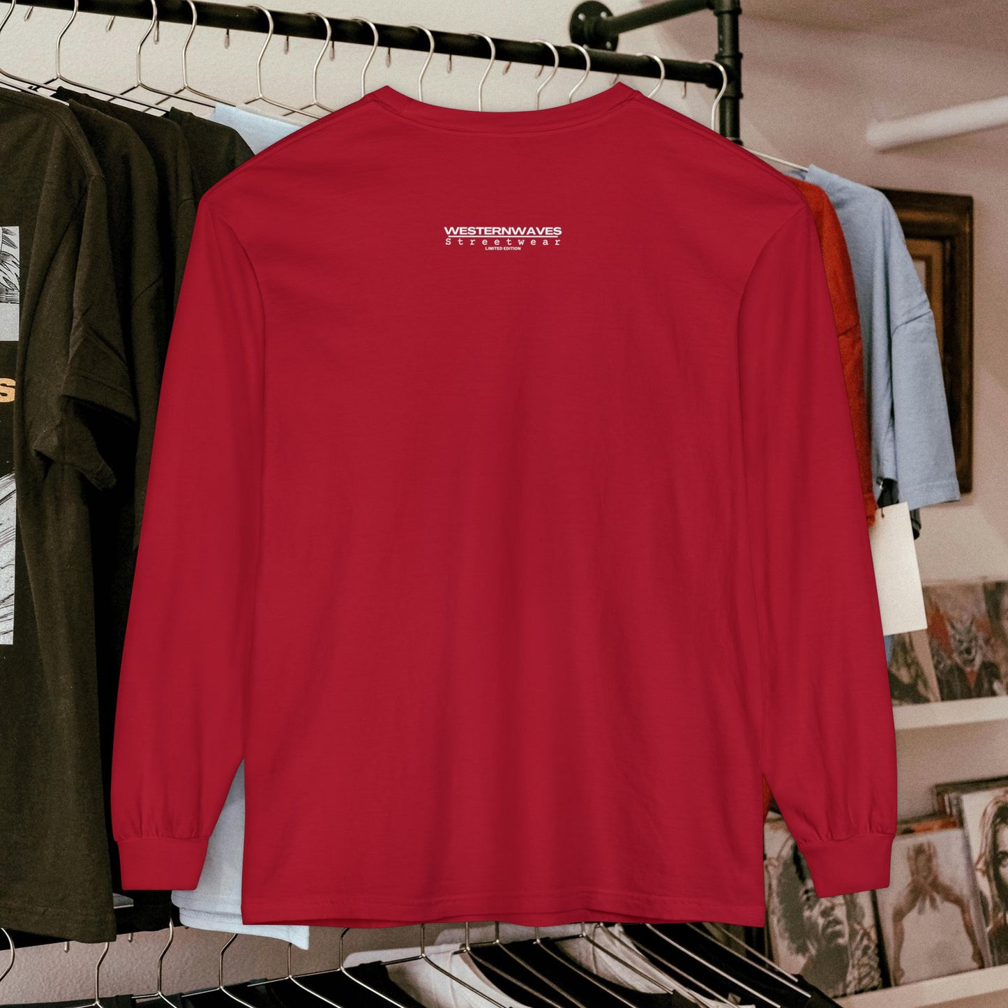 Unisex Long Sleeve T-shirt_ Series N8+ USLSTS PT2WW001_ HSD 009_ Limited Edition Trendy Statement Apparel by WesternWaves: