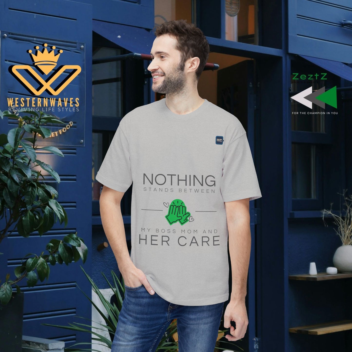 Unisex Midweight T-shirt, Made in USA_ N+ Series UMTS PT2WW007_ Limited Edition Design by WesternWaves: