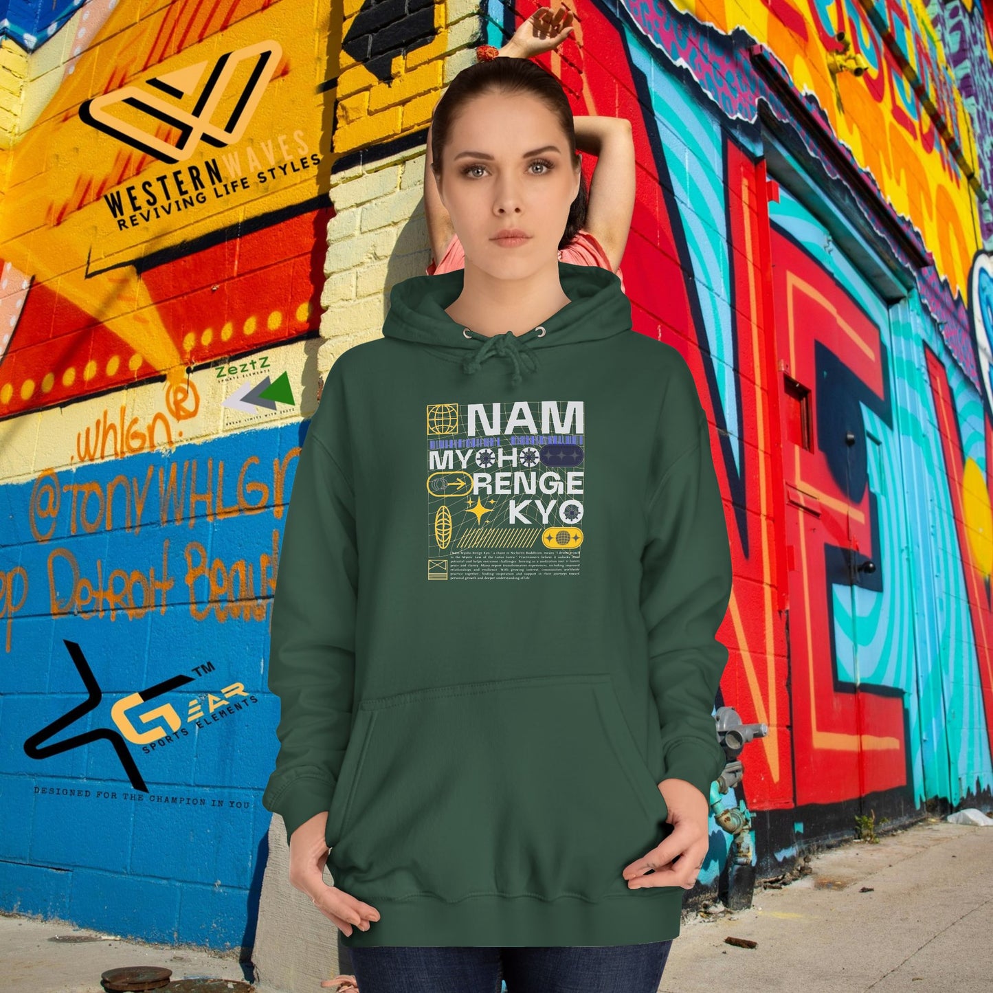 Unisex College Hoodie_ N2+ Series USCH PT2WW006_ Limited Edition Timeless Unisex Design by WesternWaves: