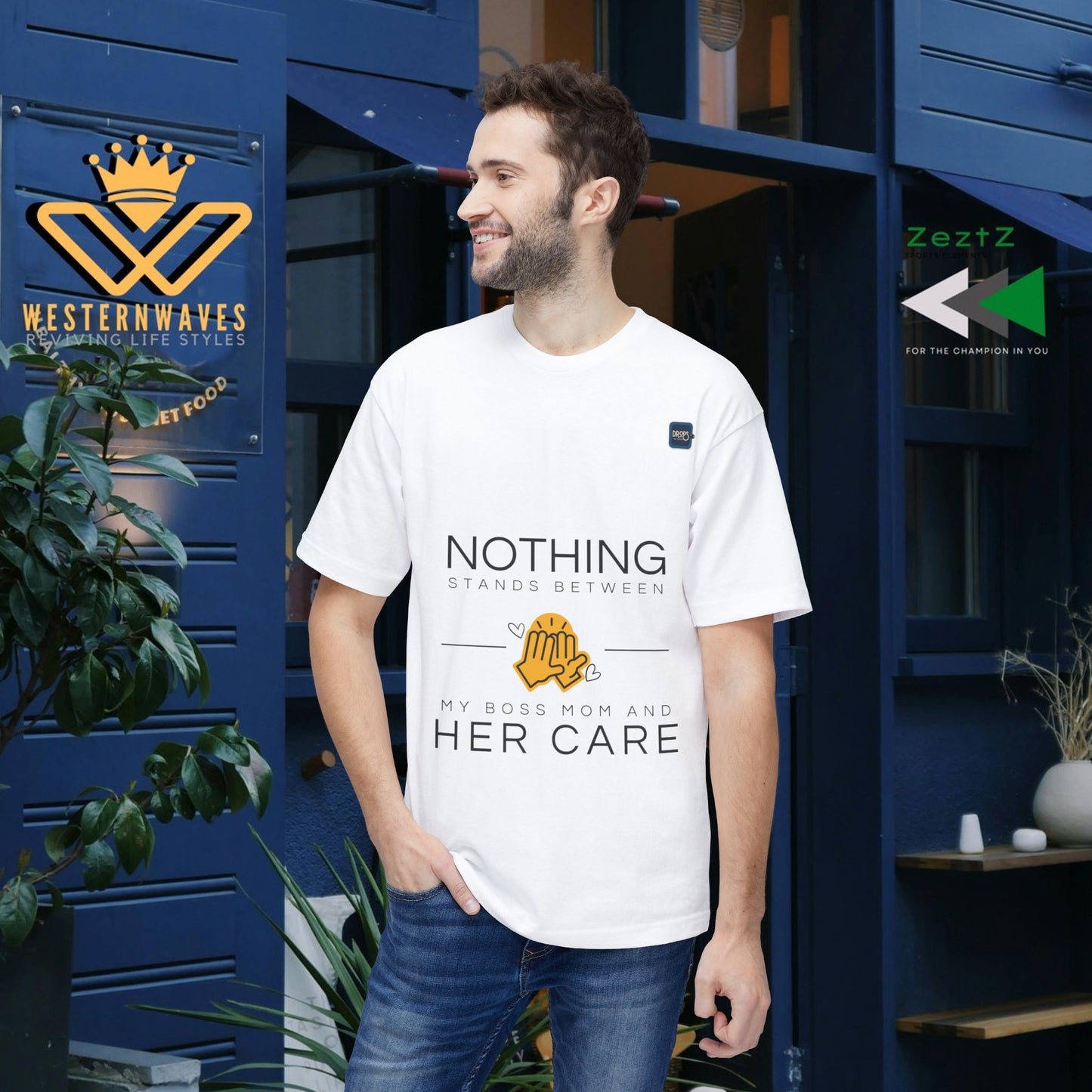 Unisex Midweight T-shirt, Made in USA_ N+ Series UMTS PT2WW007_ Limited Edition Design by WesternWaves: