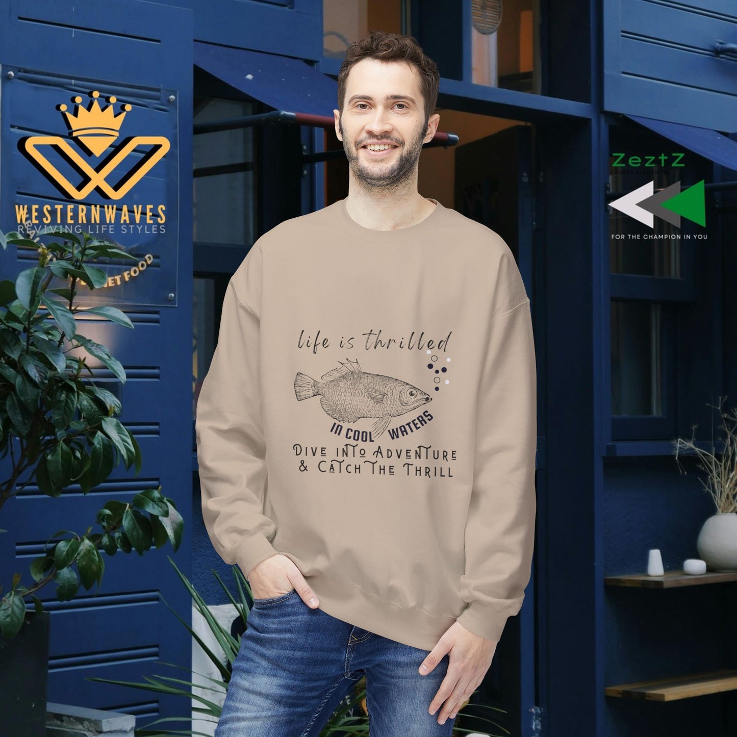 Unisex Midweight Softstyle Fleece Crewneck Sweatshirt_ N3+ Series USMWSSFCNSS PT2WW007_ Limited Edition Stylish Eco-conscious Raw Classic by WesternWaves: