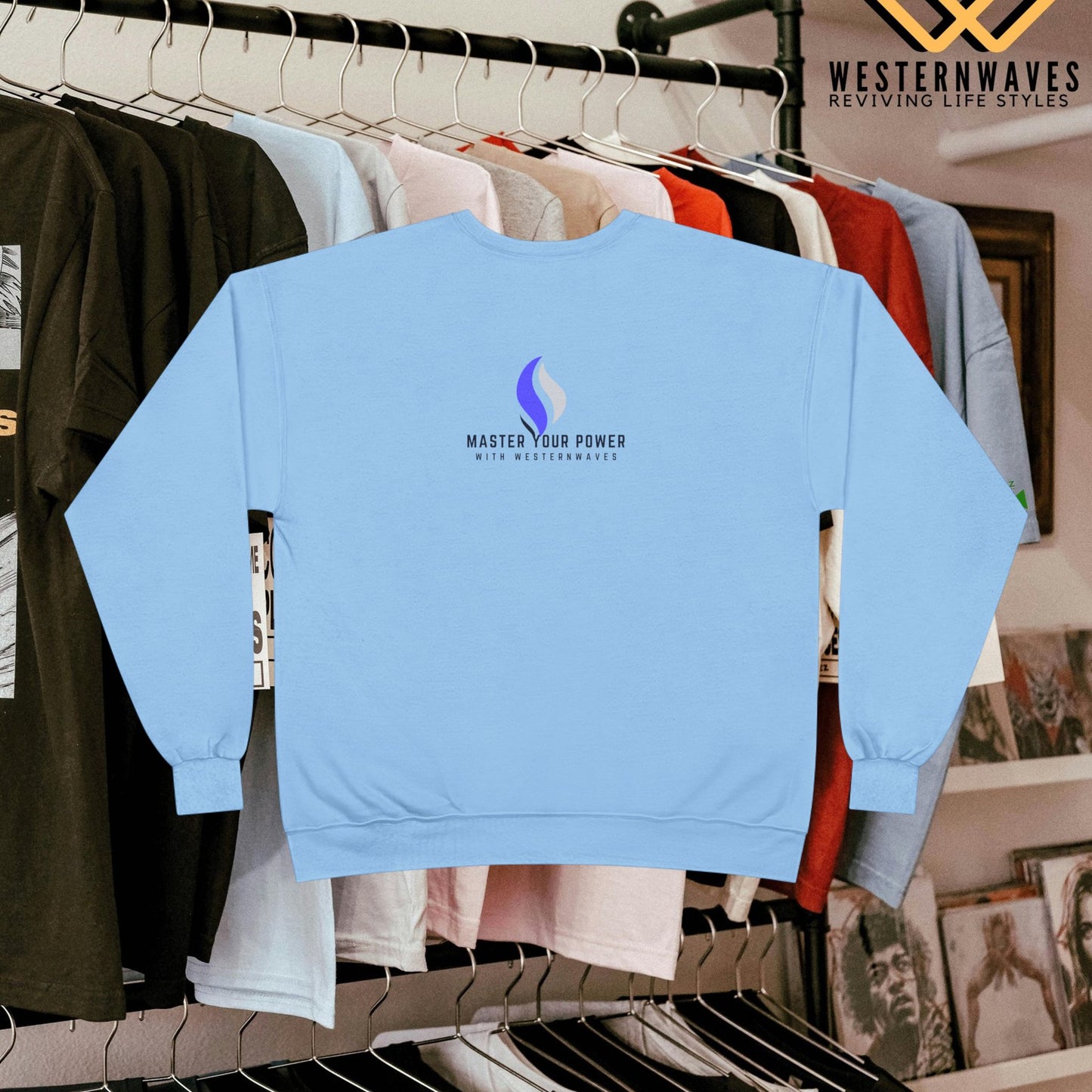 Unisex EcoSmart® Crewneck Sweatshirt_ N3+ Series USESCNSS PT2WW001_ Limited Edition Perfect Blend of Comfort, Style, & Sustainability by WesternWaves: