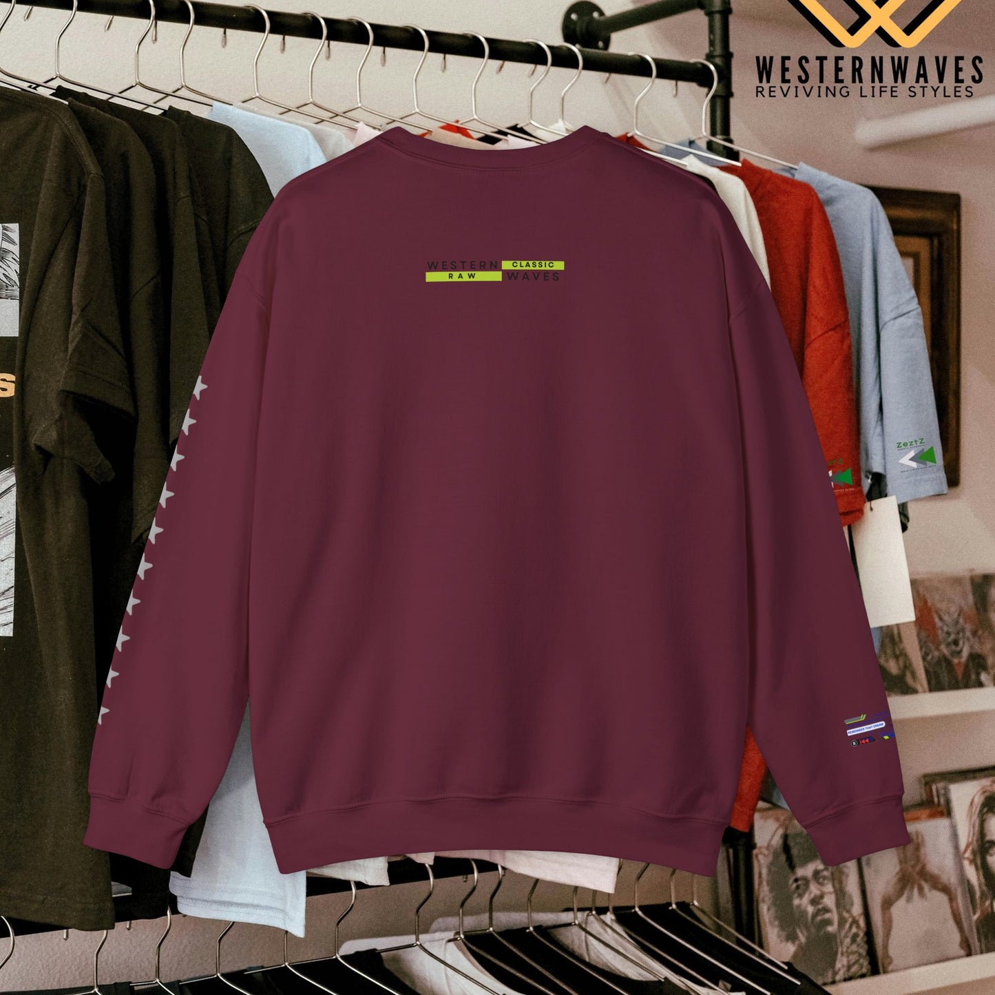 Unisex Heavy Blend™ Crewneck Sweatshirt_ N3+ Series UHBCSS PT2WW035_ Limited Edition Pure Luxury By WesternWaves:
