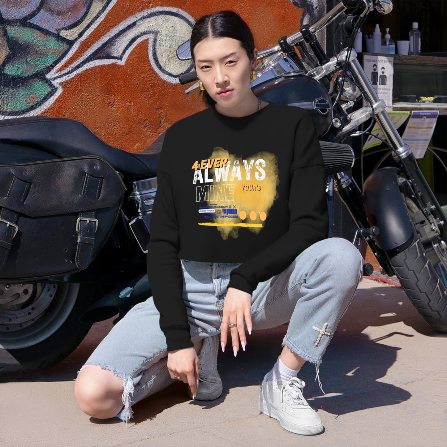 Women's Cropped Sweatshirt_ N+ Series TSWCSS PT2WW002 - Limited Edition Trendsetter by WesternWaves:
