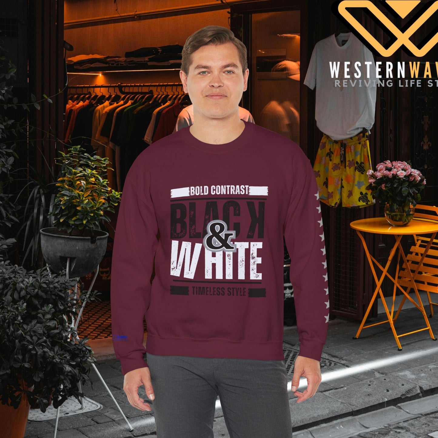 Unisex Heavy Blend™ Crewneck Sweatshirt_ N+ Series UHBCSS PT2WW028_ Limited Edition by WesternWaves:
