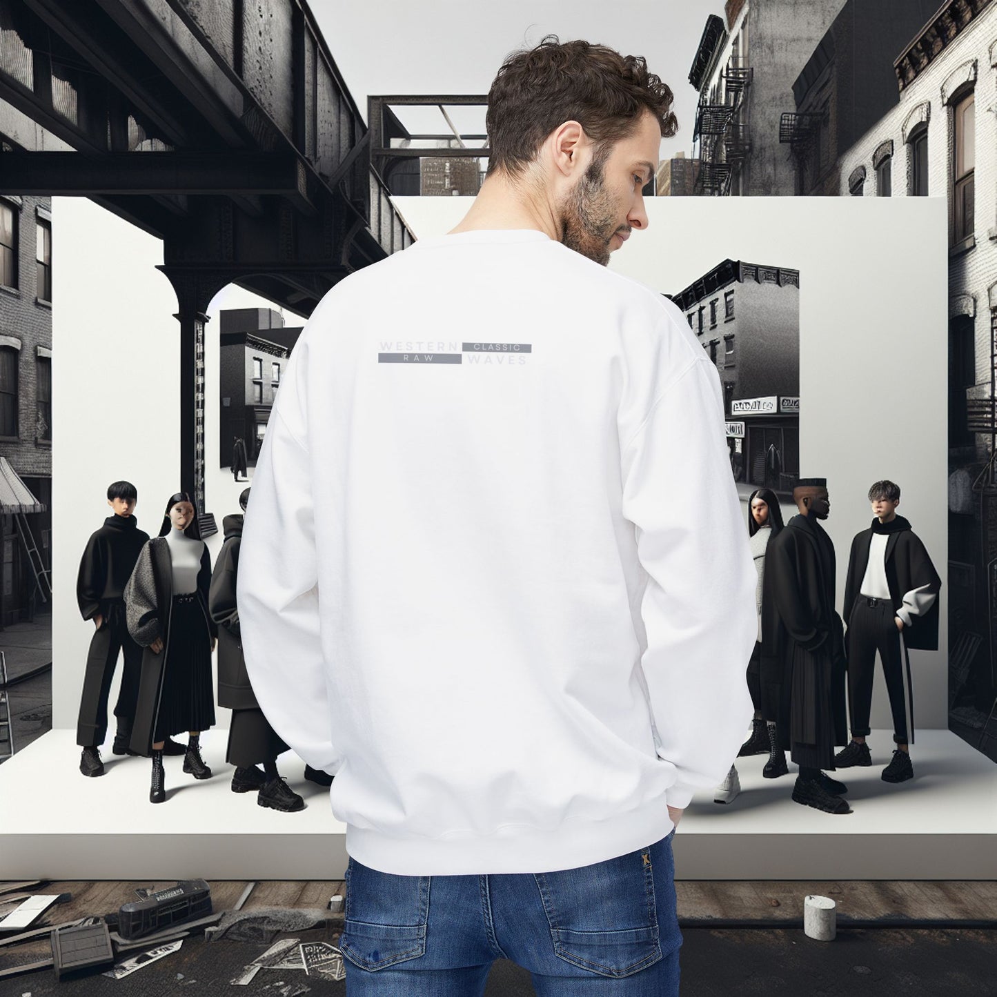 Urban Nomad Fleece Crewneck Sweatshirt_ UWD 0027_ | Cozy Streetwear Style, Perfect for Travel, Gifts, Fall & Winter Layers, Graphic Pullover