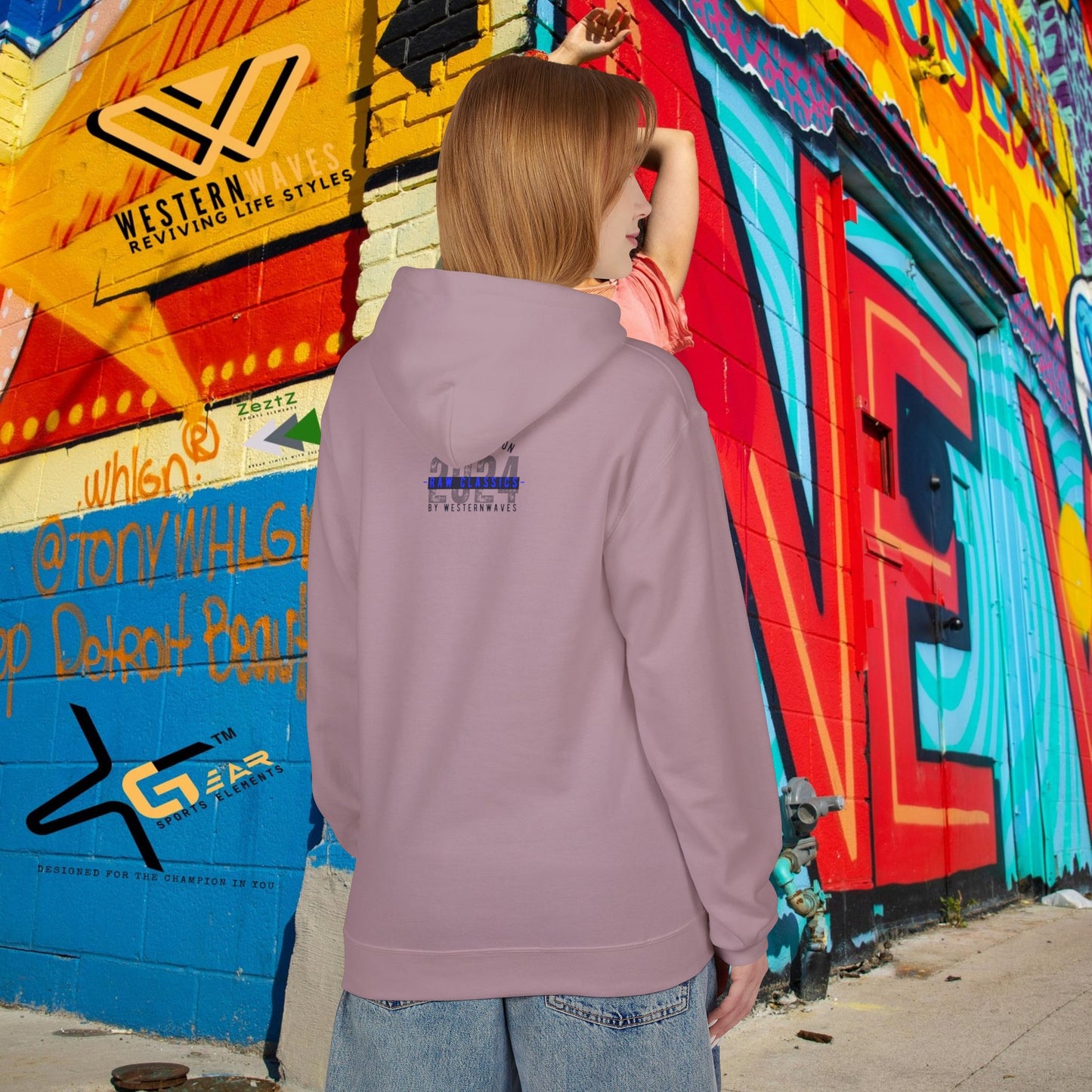 Unisex Midweight Softstyle Fleece Hoodie_ N2+ Series SMWSSFH PT2WW005_Limited Edition Luxuriously Soft 100% Cotton Face by WesternWaves: