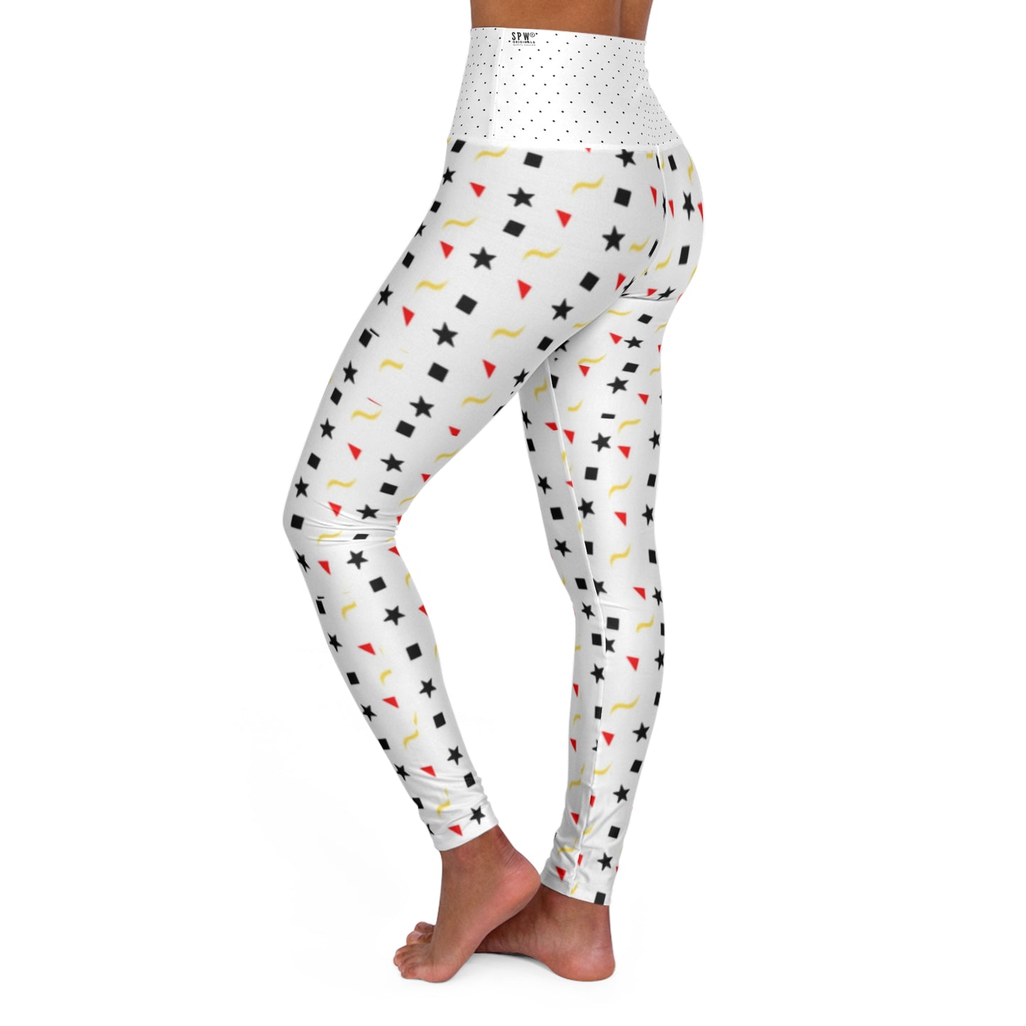 High Waisted Yoga Leggings (AOP)_ N+ Series HWYL(AOP) PT2WW001_ Limited Edition Cosmic Fusion by WesternWaves: